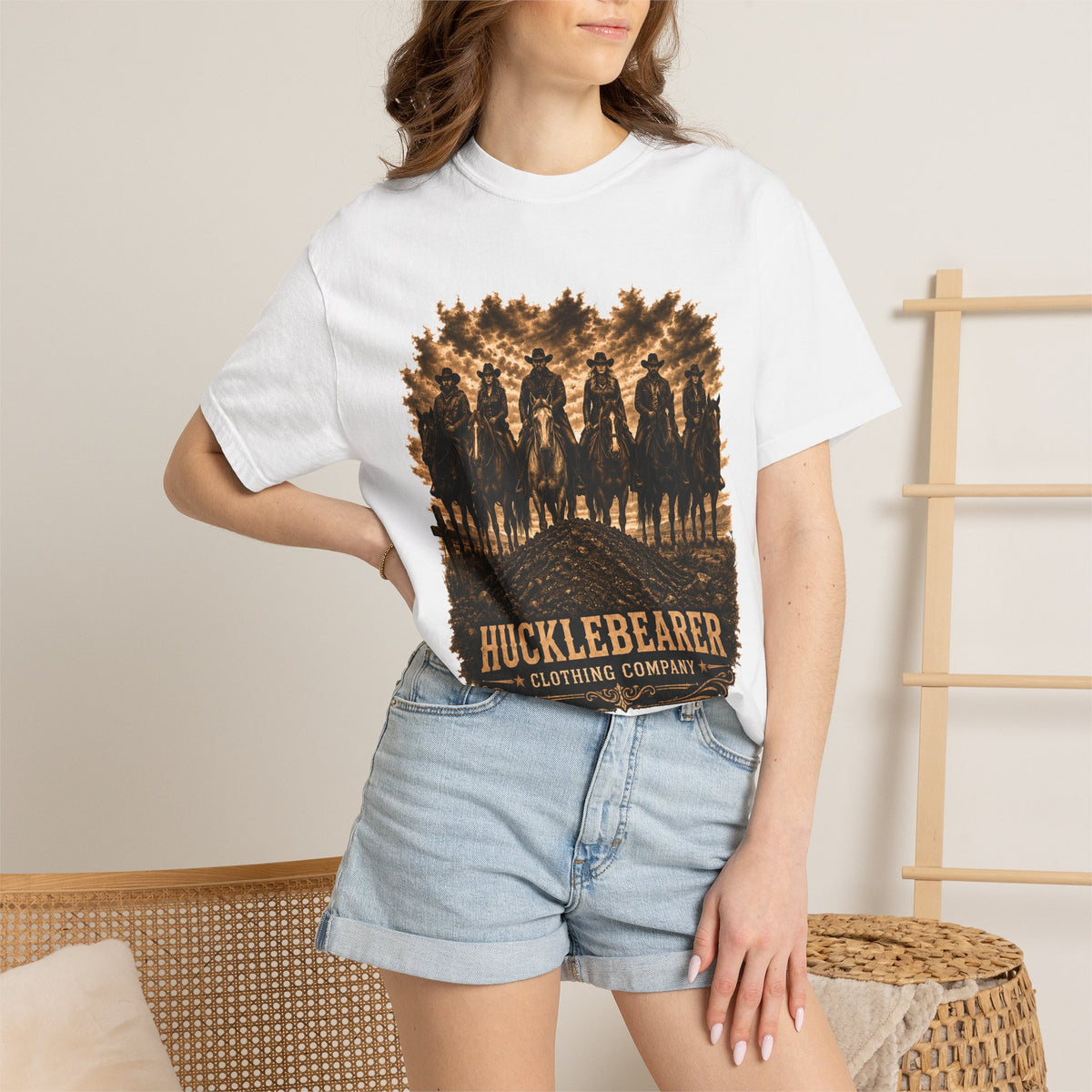 Front Print - Hucklebearer 'We Don't Forget' Western Cowboy T-Shirt