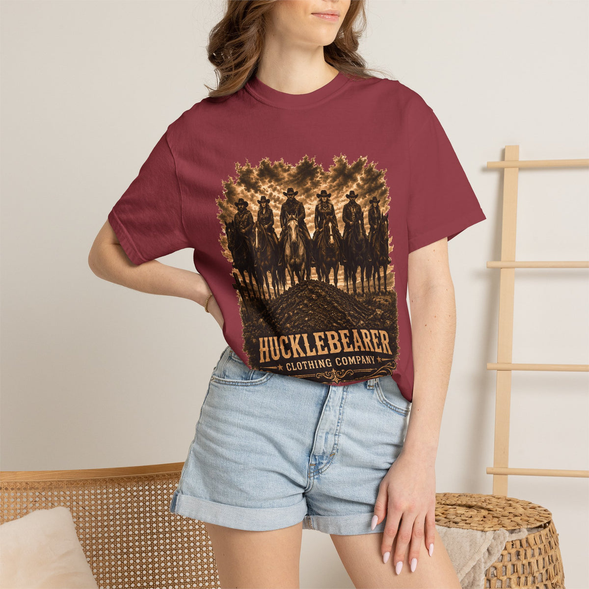 Front Print - Hucklebearer 'We Don't Forget' Western Cowboy T-Shirt