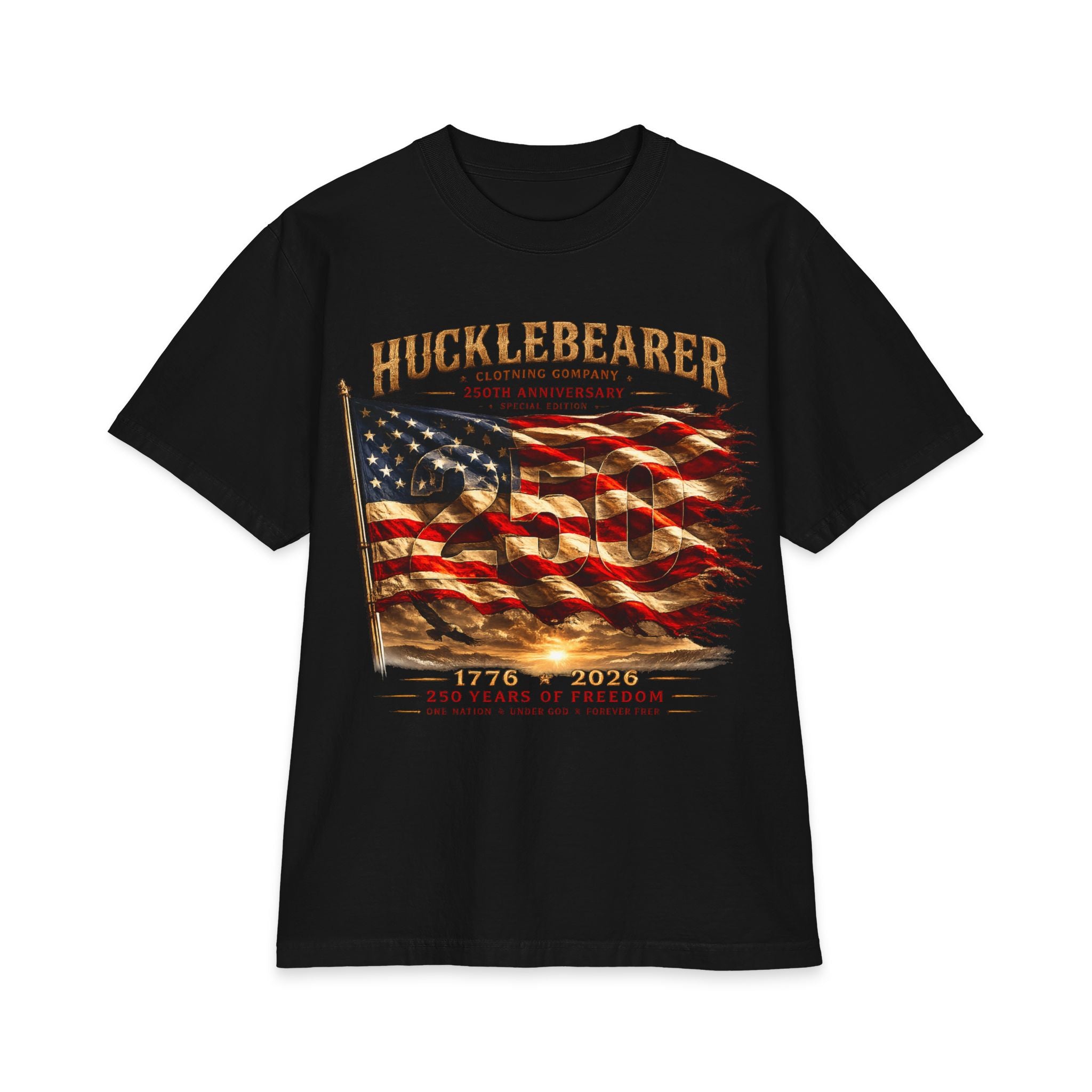Hucklebearer "250th Anniversary" American Flag T-Shirt