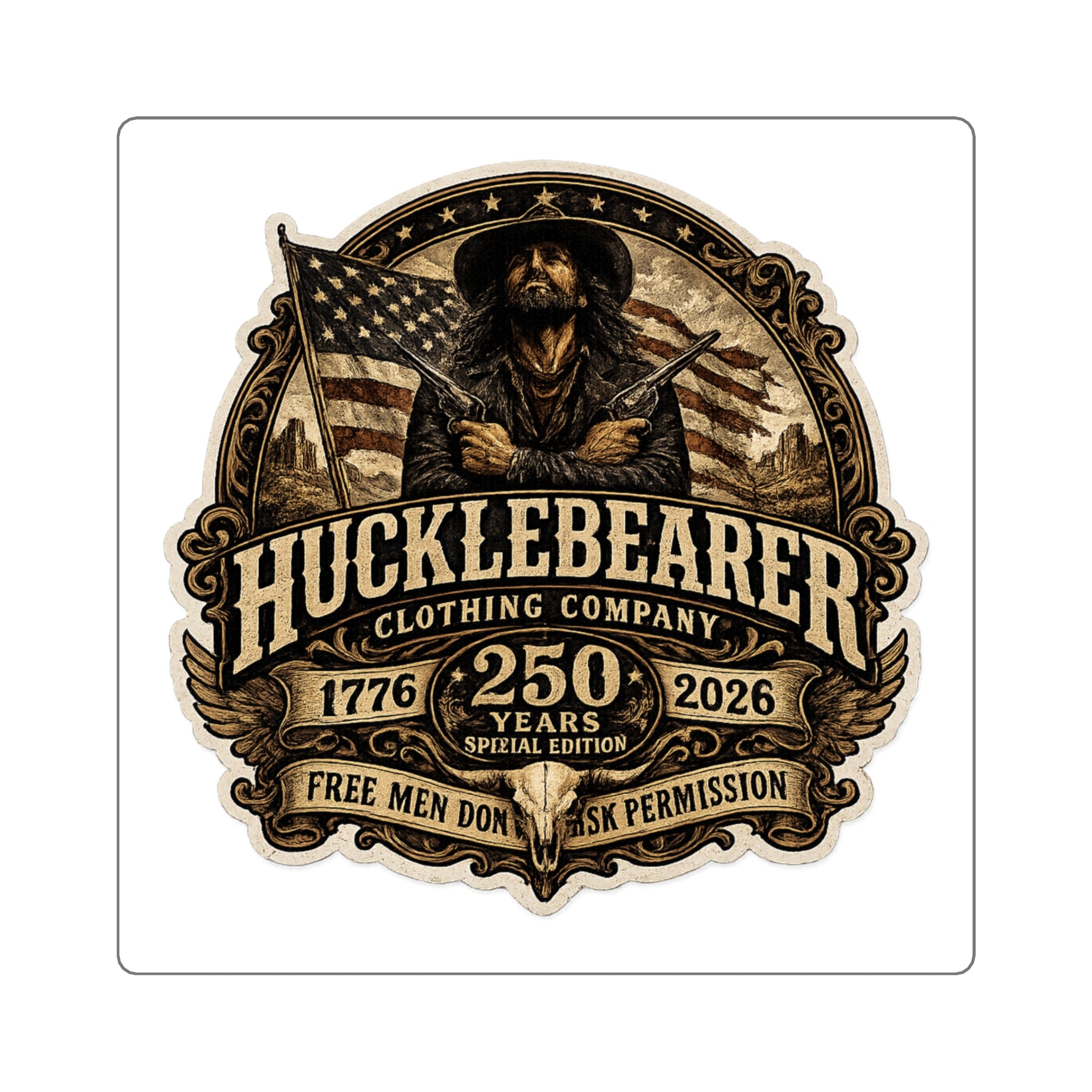 Hucklebearer 250th Anniversary Square Sticker