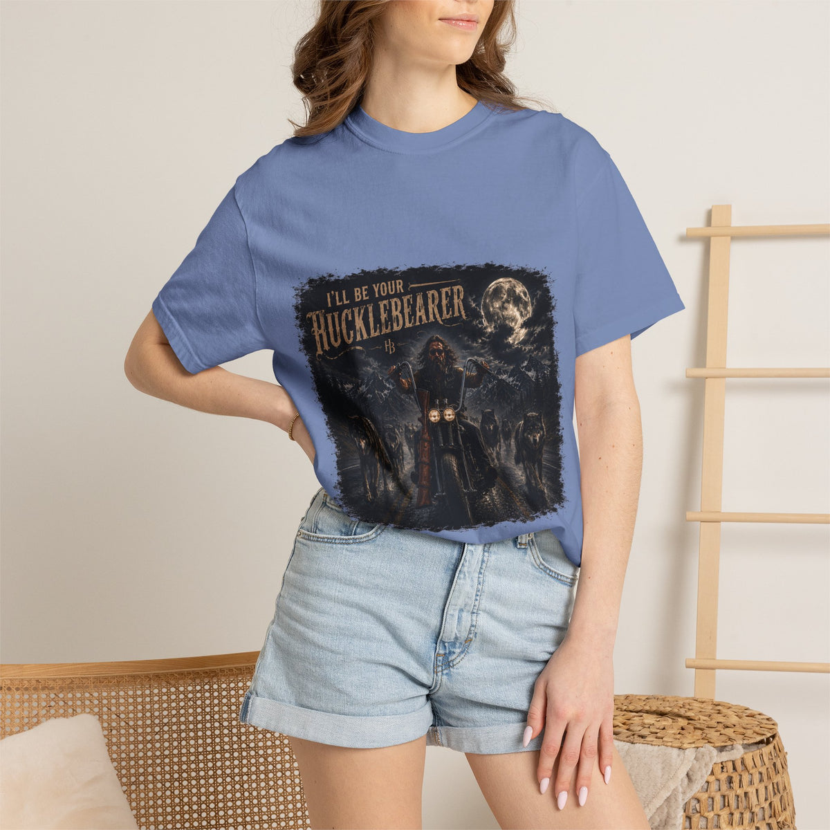 Front Print -Hucklebearer "Ride With the Wolves" T-Shirt