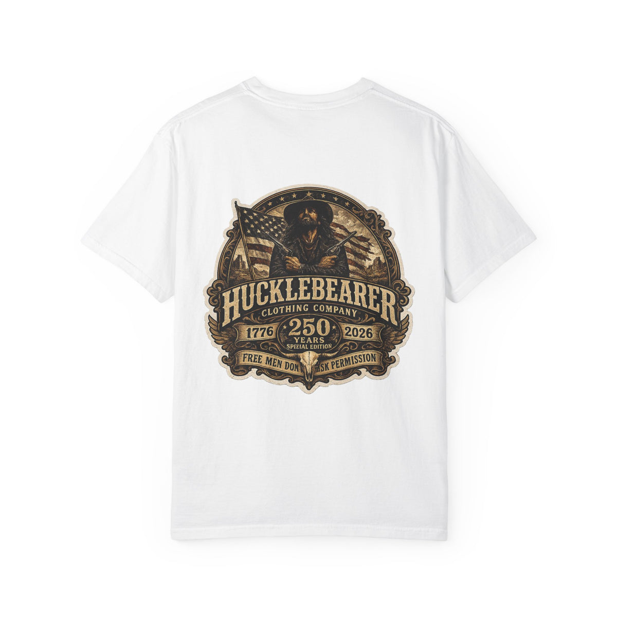 Back Print - HuckleBearer "250th Anniversary" Patriotic Graphic T-Shirt