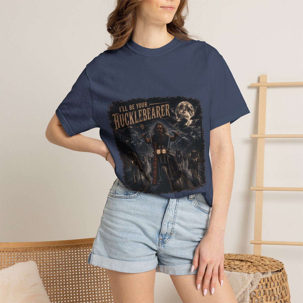 Front Print -Hucklebearer "Ride With the Wolves" T-Shirt