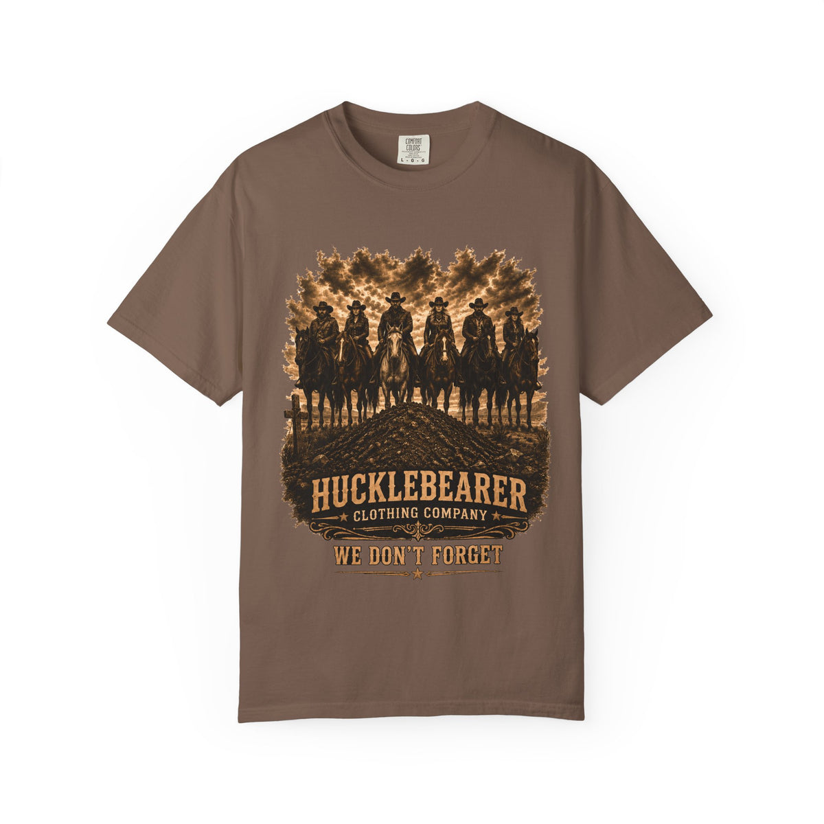 Front Print - Hucklebearer 'We Don't Forget' Western Cowboy T-Shirt
