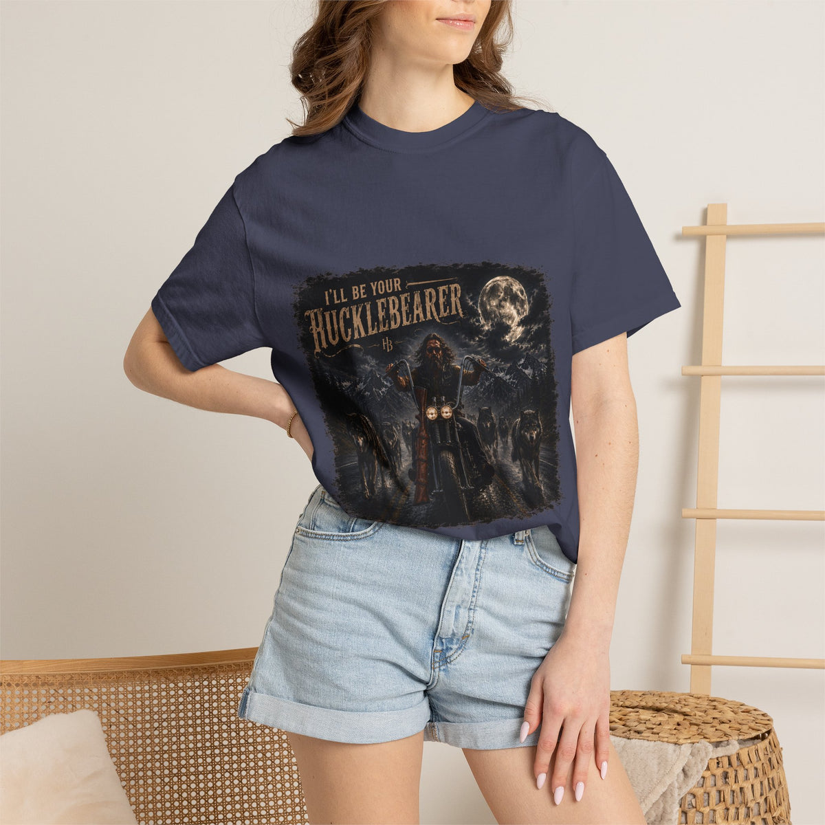Front Print -Hucklebearer "Ride With the Wolves" T-Shirt