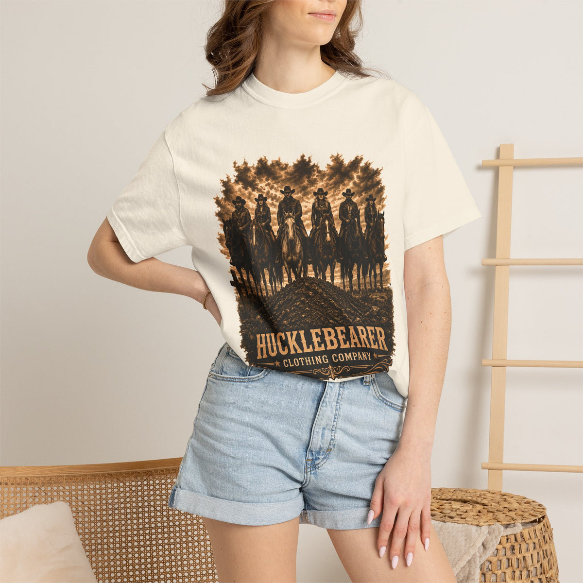Front Print - Hucklebearer 'We Don't Forget' Western Cowboy T-Shirt