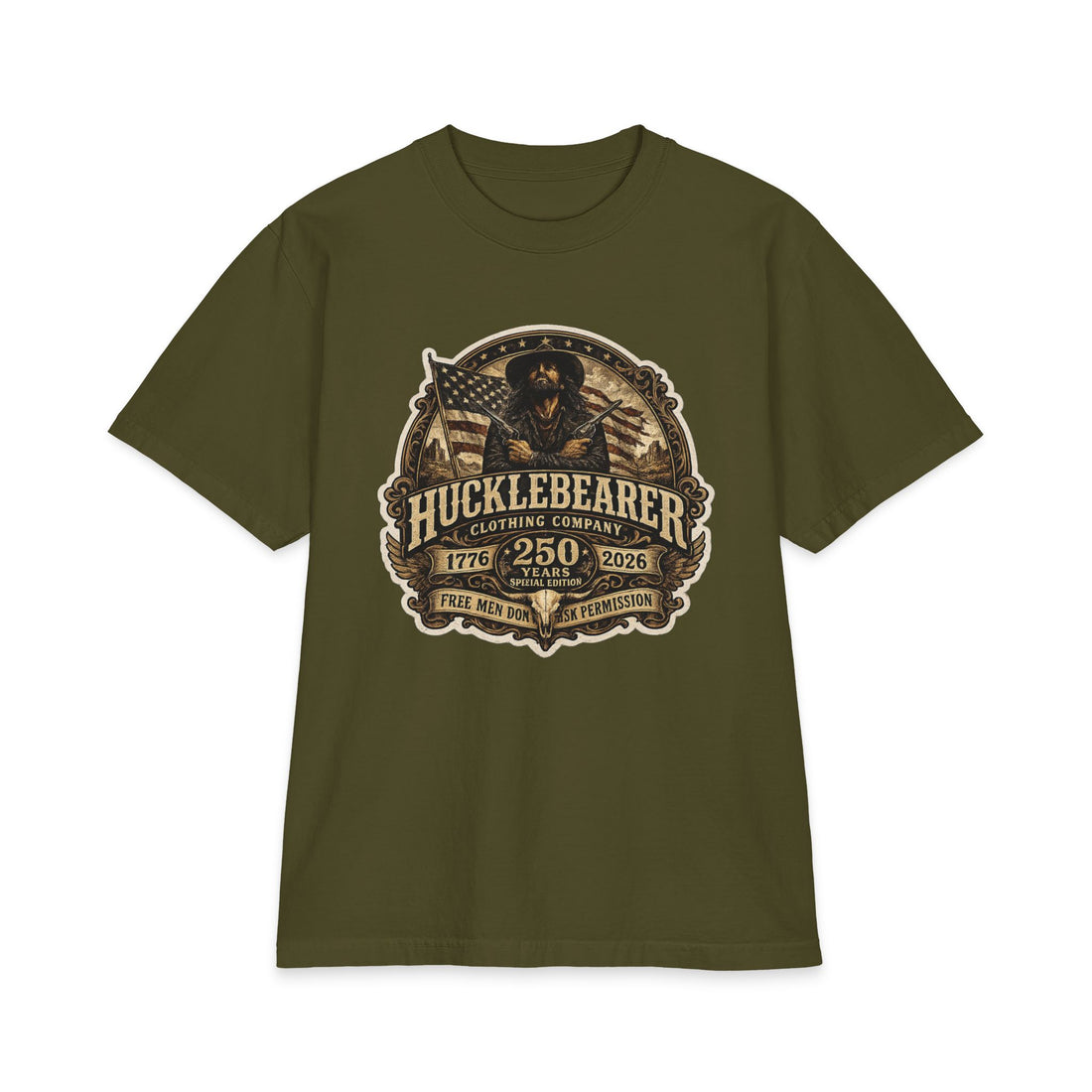 HuckleBearer "250th Anniversary" Patriotic Graphic T-Shirt