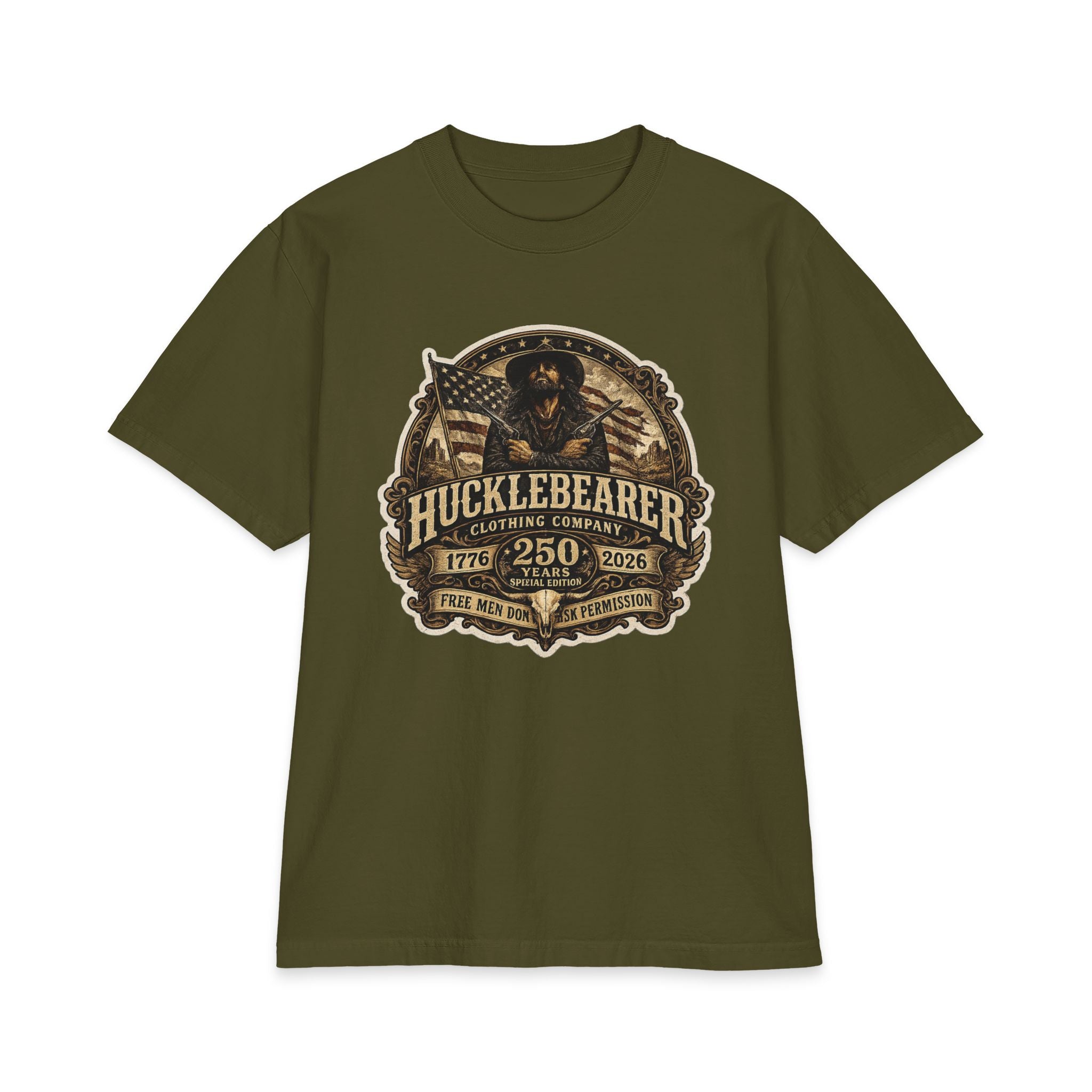 HuckleBearer "250th Anniversary" Patriotic Graphic T-Shirt