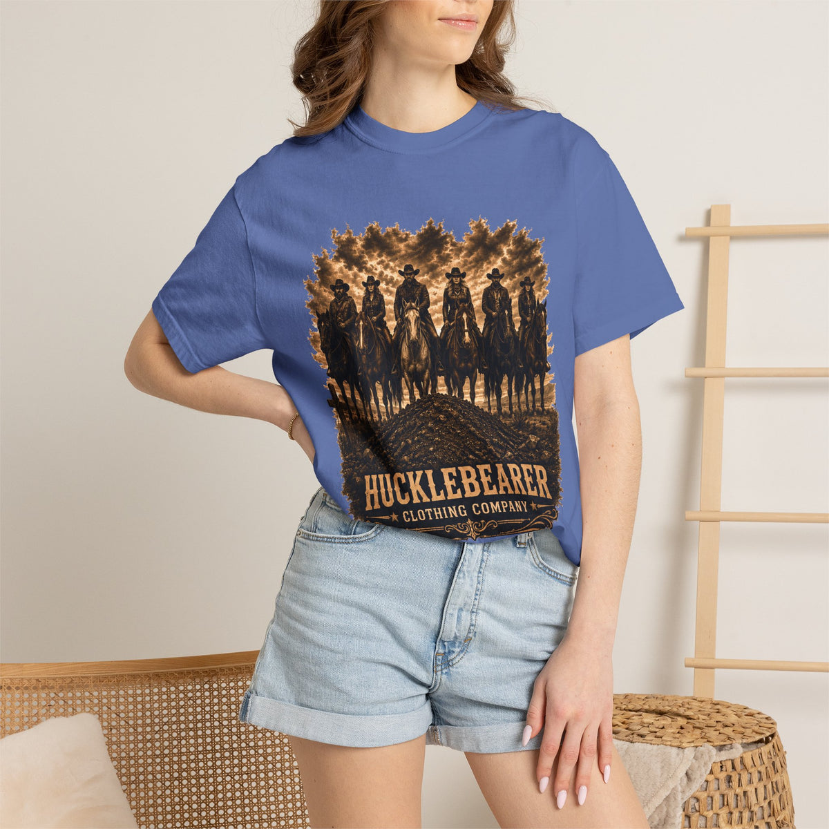 Front Print - Hucklebearer 'We Don't Forget' Western Cowboy T-Shirt