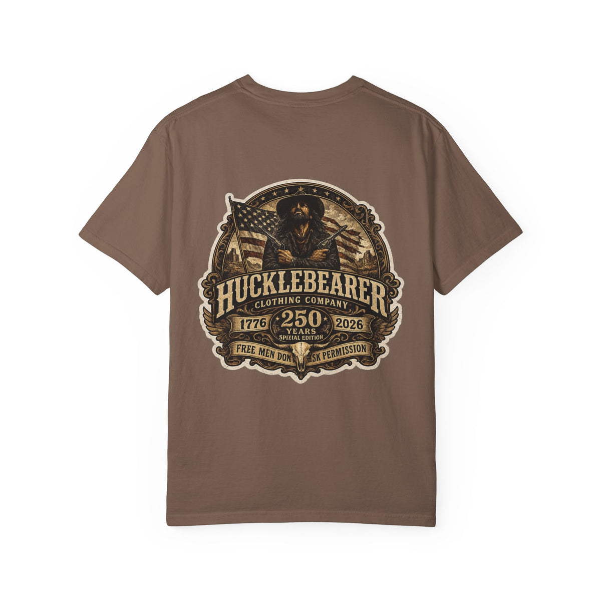 Back Print - HuckleBearer "250th Anniversary" Patriotic Graphic T-Shirt
