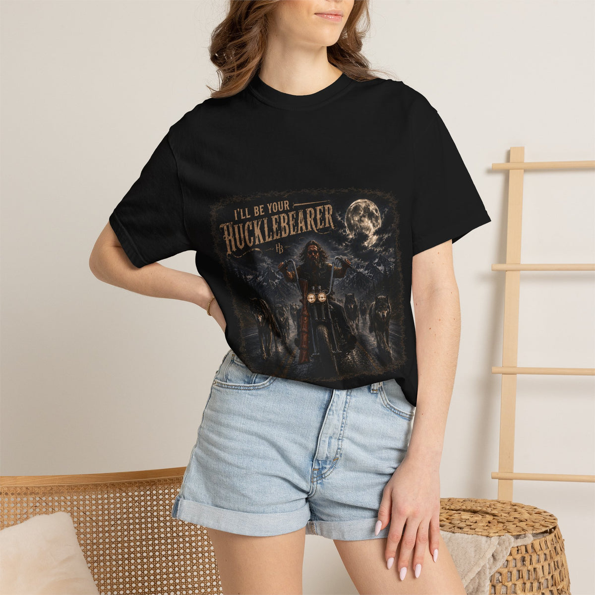 Front Print -Hucklebearer "Ride With the Wolves" T-Shirt