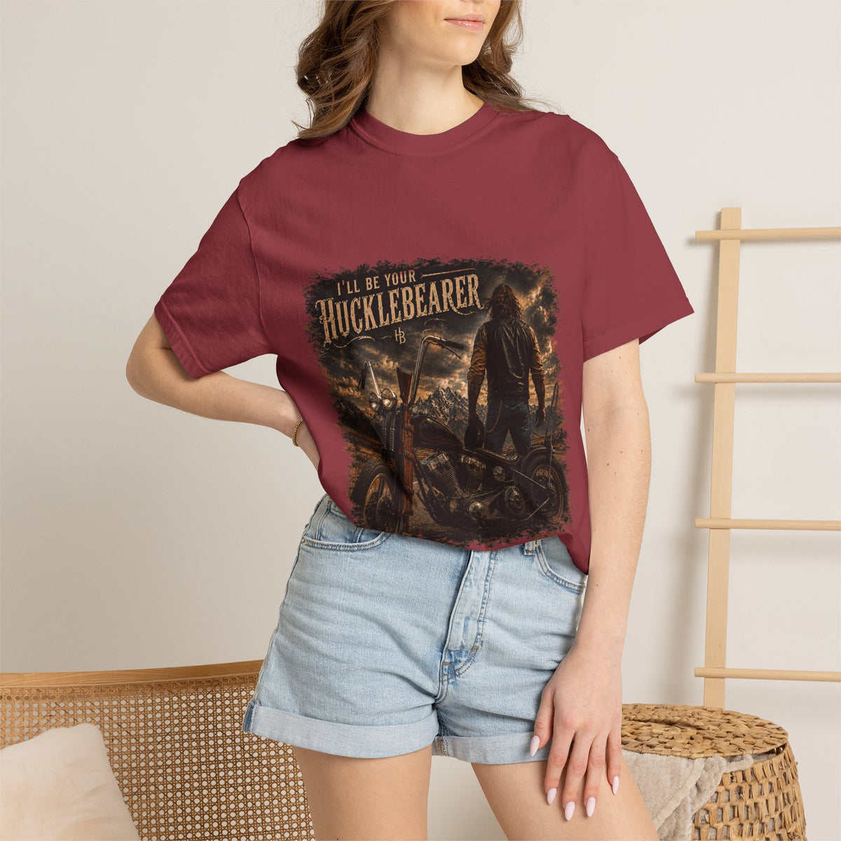 Front Print - Hucklebearer — “I’ll Be Your HucklebeareR” Biker T‑Shirt