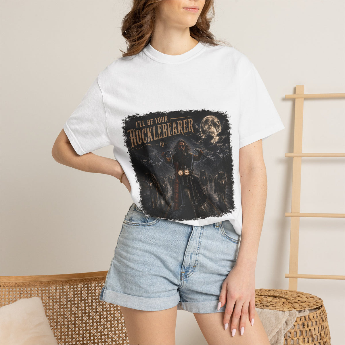 Front Print -Hucklebearer "Ride With the Wolves" T-Shirt