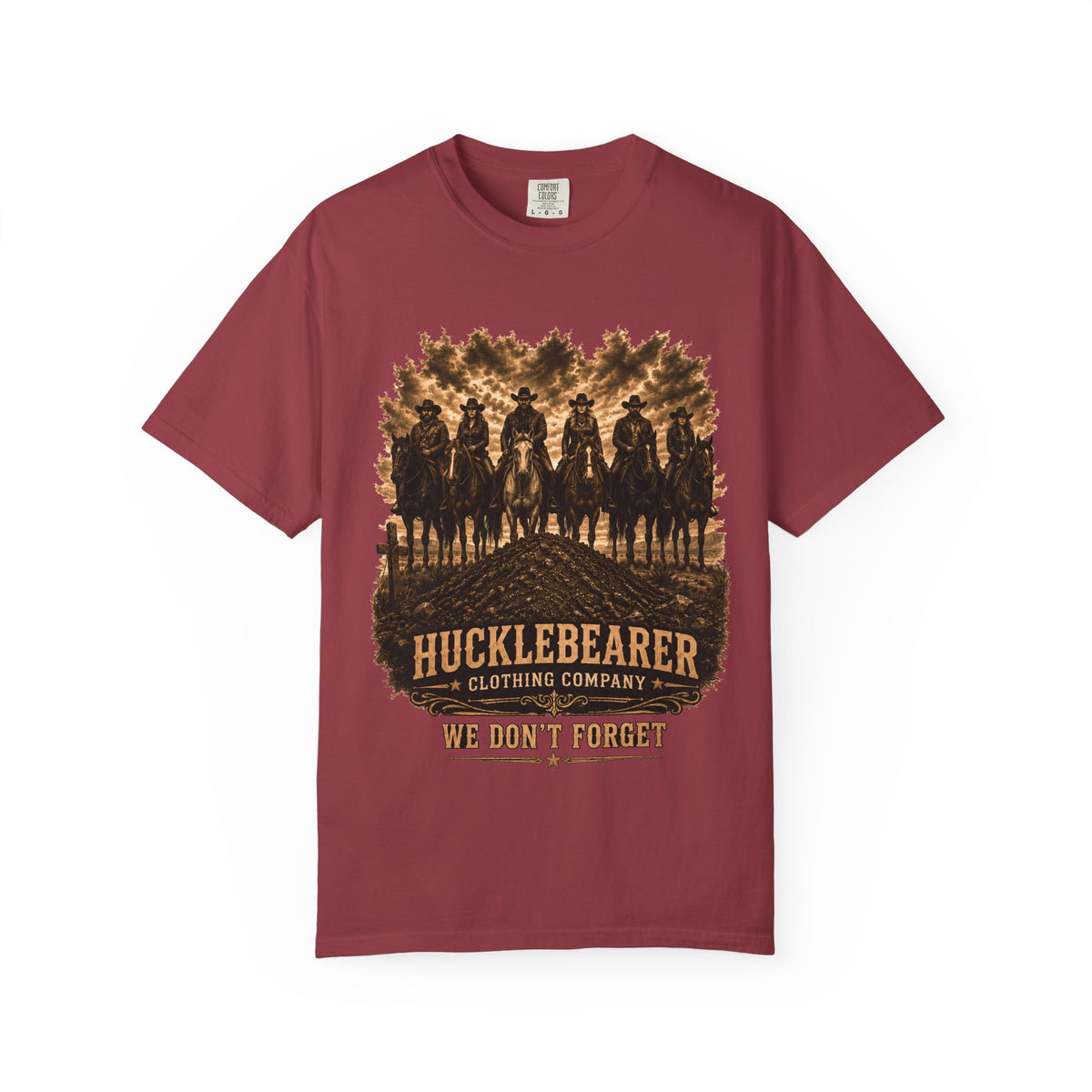Front Print - Hucklebearer 'We Don't Forget' Western Cowboy T-Shirt