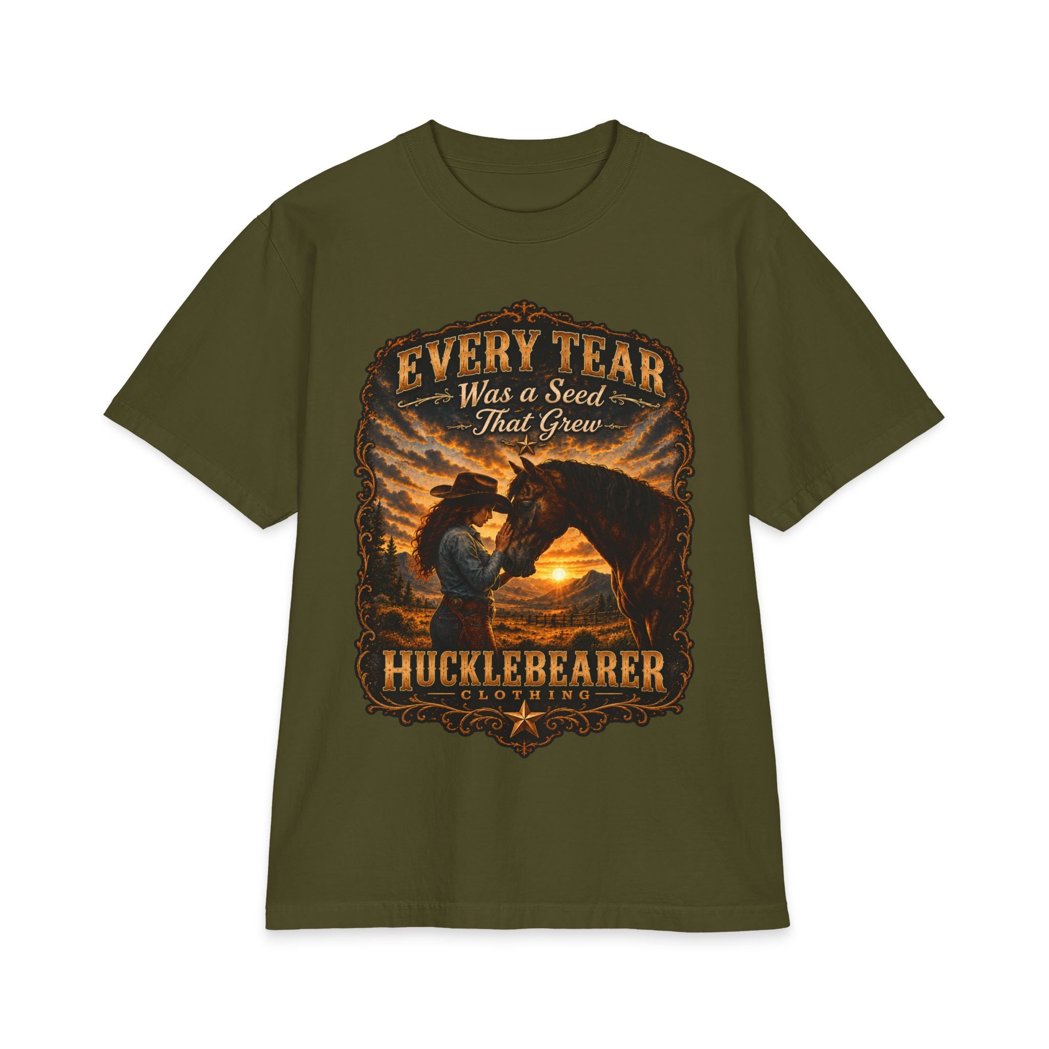 HuckleBearer Cowgirl Inspirational 'Every Tear Was a Seed That Grew' T-Shirt