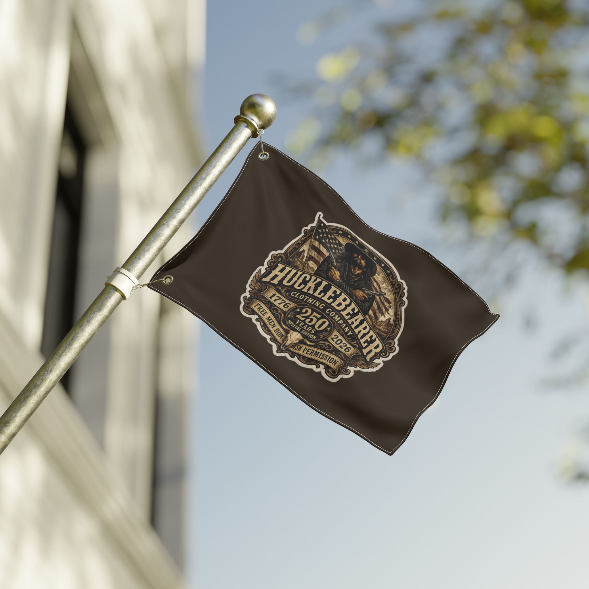 HuckleBearer 250th Anniversary Patriotic Double-Sided Flag
