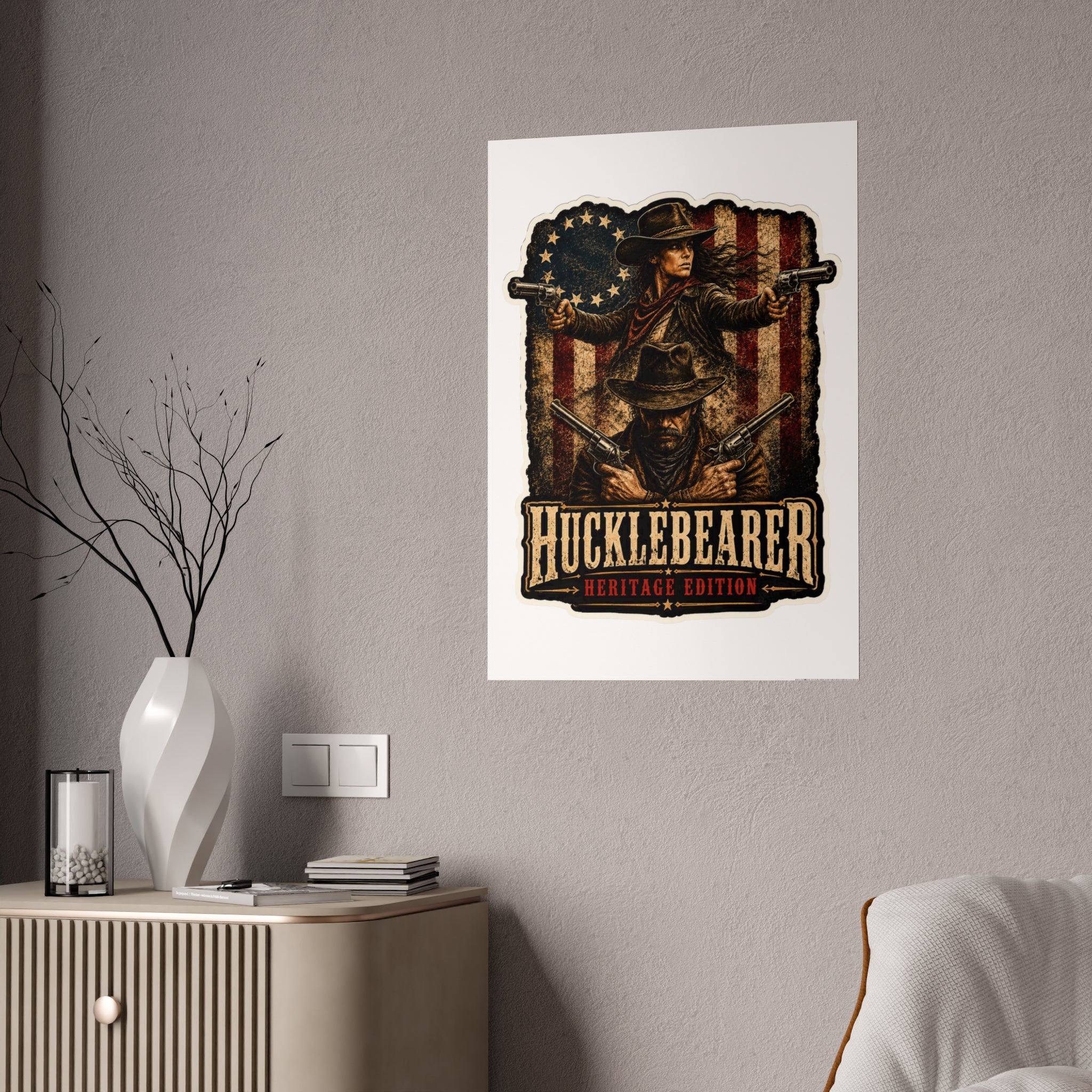 HuckleBearer Heritage Edition Gloss Western Cowboy Sticker