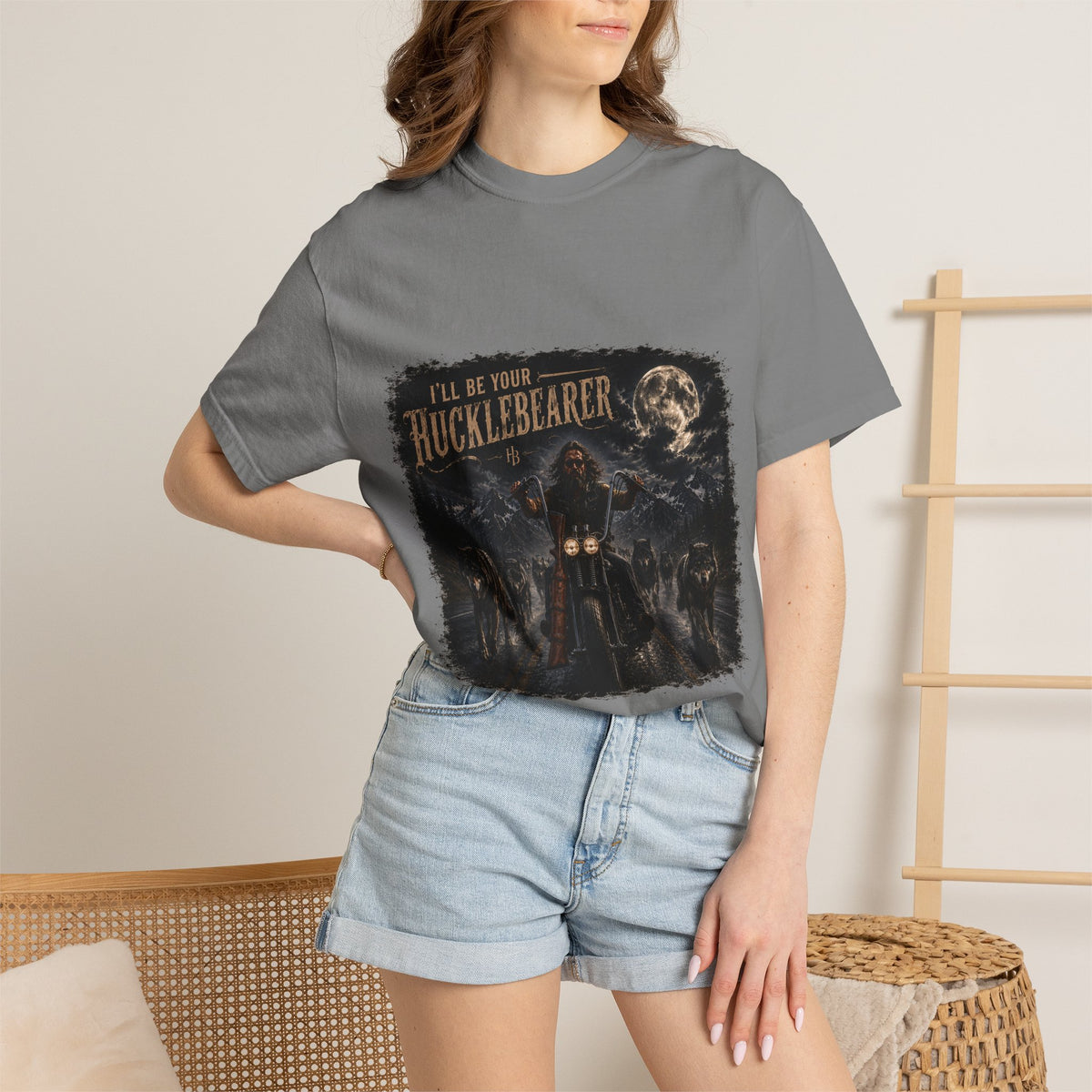 Front Print -Hucklebearer "Ride With the Wolves" T-Shirt
