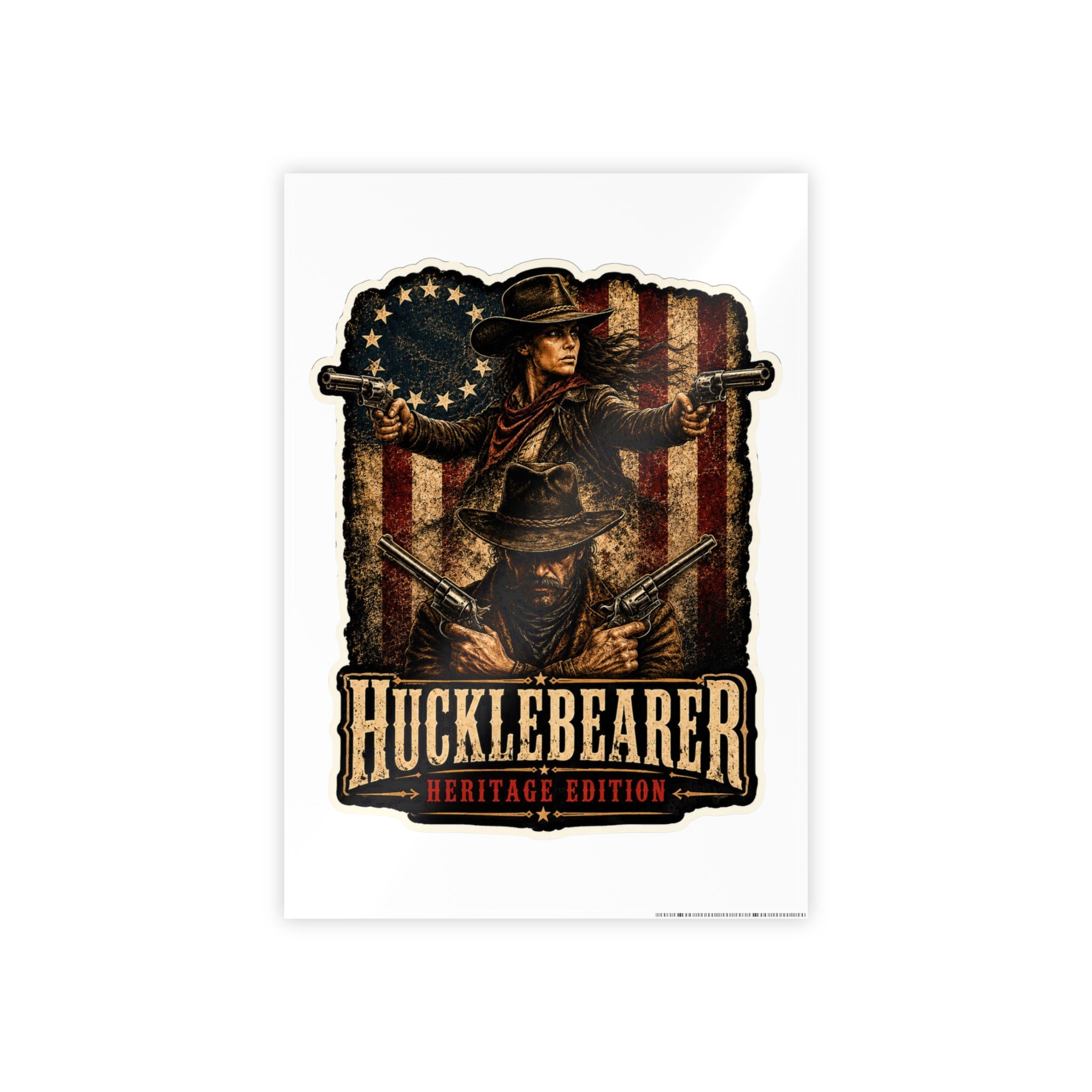HuckleBearer Heritage Edition Gloss Western Cowboy Sticker