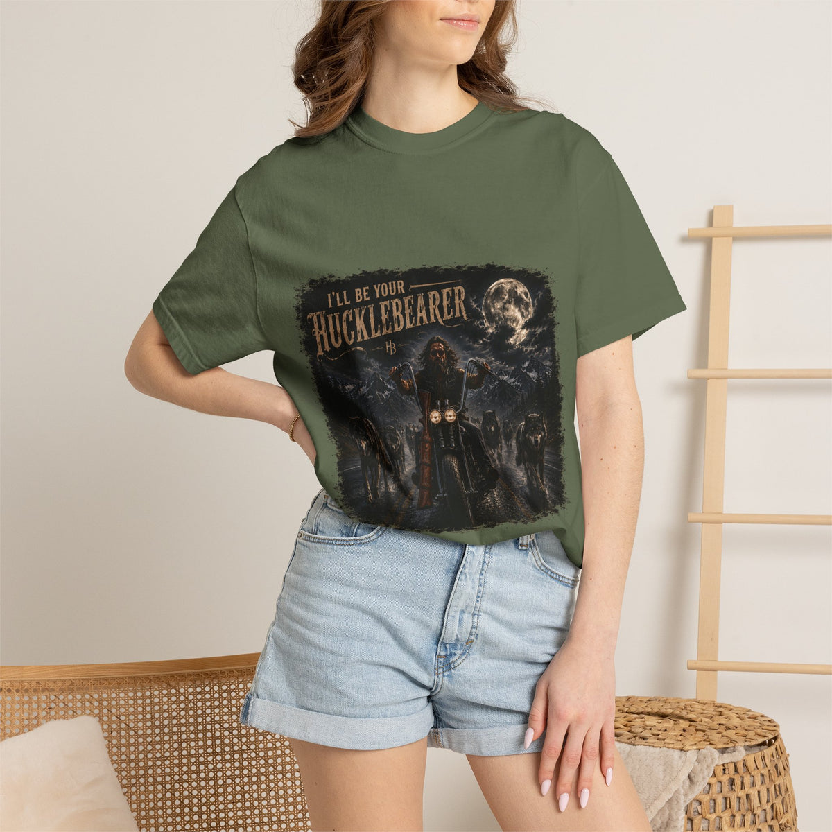 Front Print -Hucklebearer "Ride With the Wolves" T-Shirt