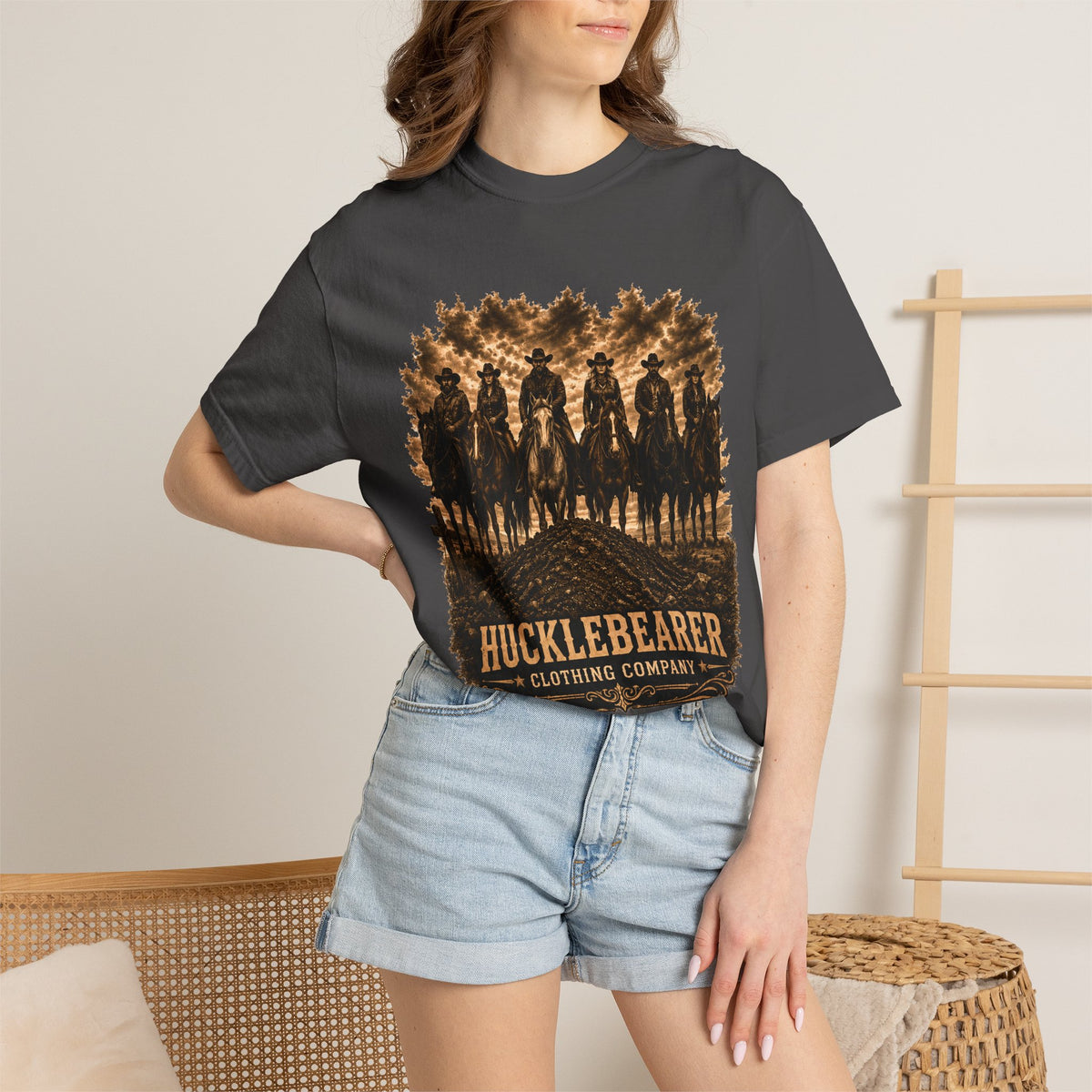 Front Print - Hucklebearer 'We Don't Forget' Western Cowboy T-Shirt