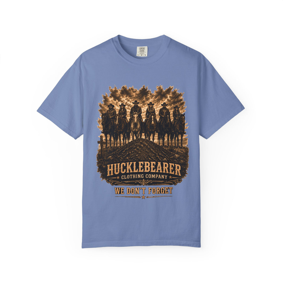 Front Print - Hucklebearer 'We Don't Forget' Western Cowboy T-Shirt