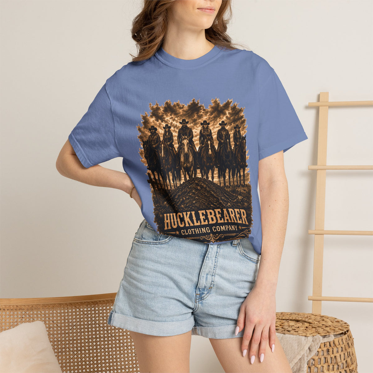 Front Print - Hucklebearer 'We Don't Forget' Western Cowboy T-Shirt