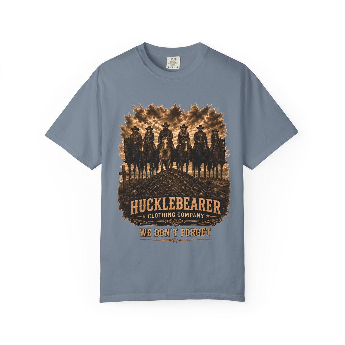 Front Print - Hucklebearer 'We Don't Forget' Western Cowboy T-Shirt
