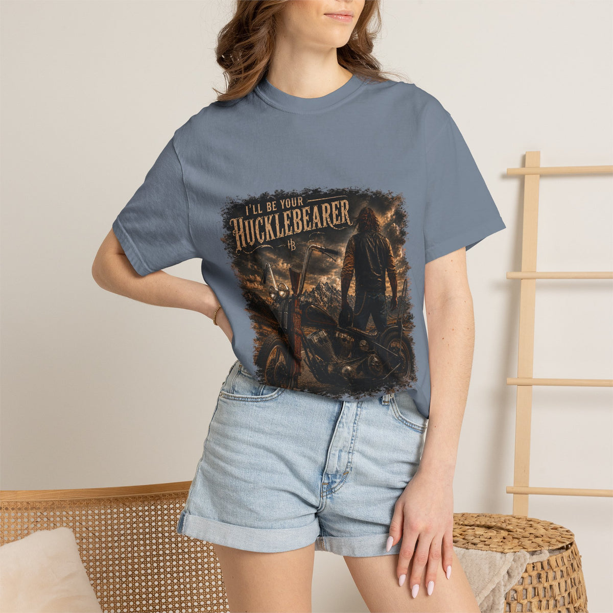 Front Print - Hucklebearer — “I’ll Be Your HucklebeareR” Biker T‑Shirt