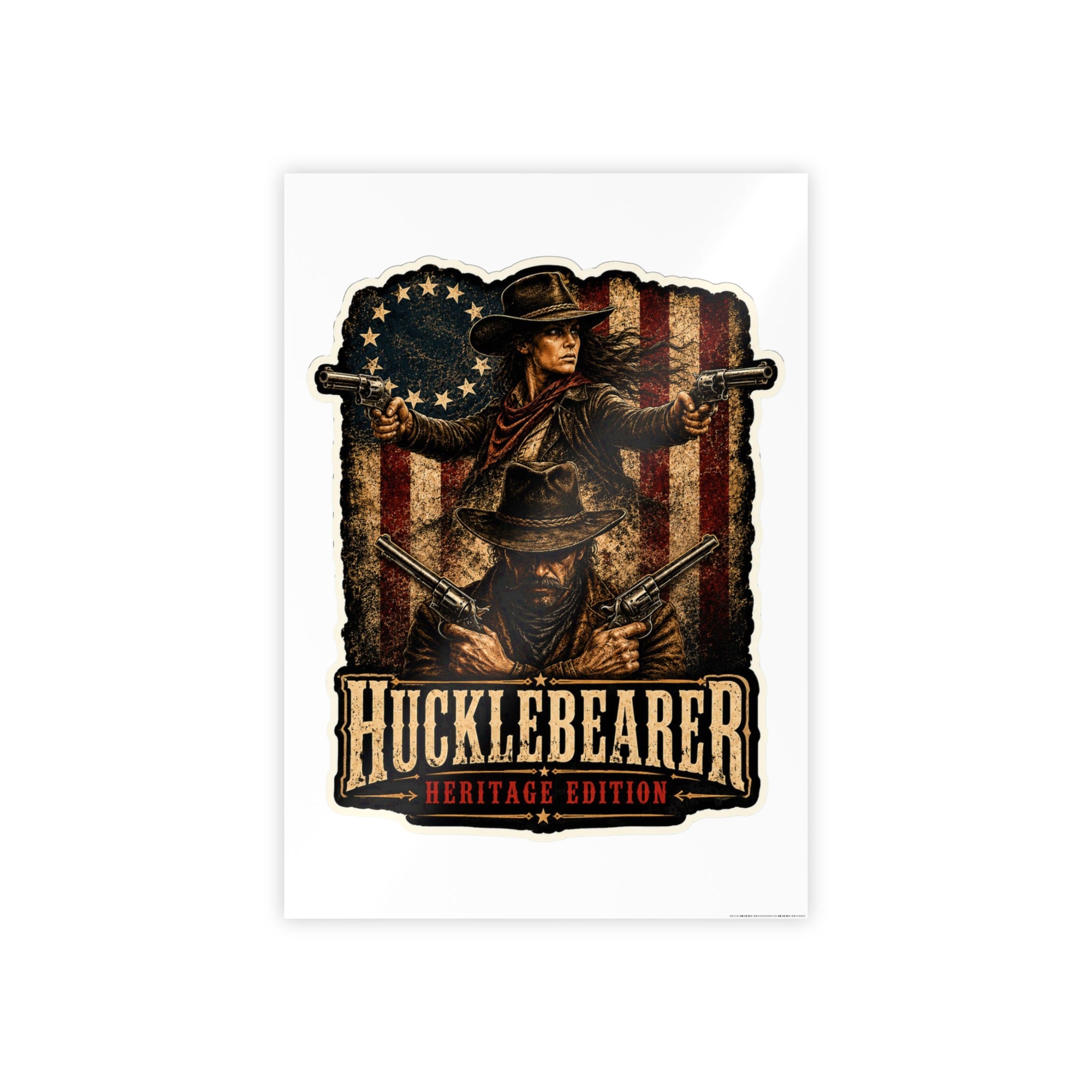 HuckleBearer Heritage Edition Gloss Western Cowboy Sticker