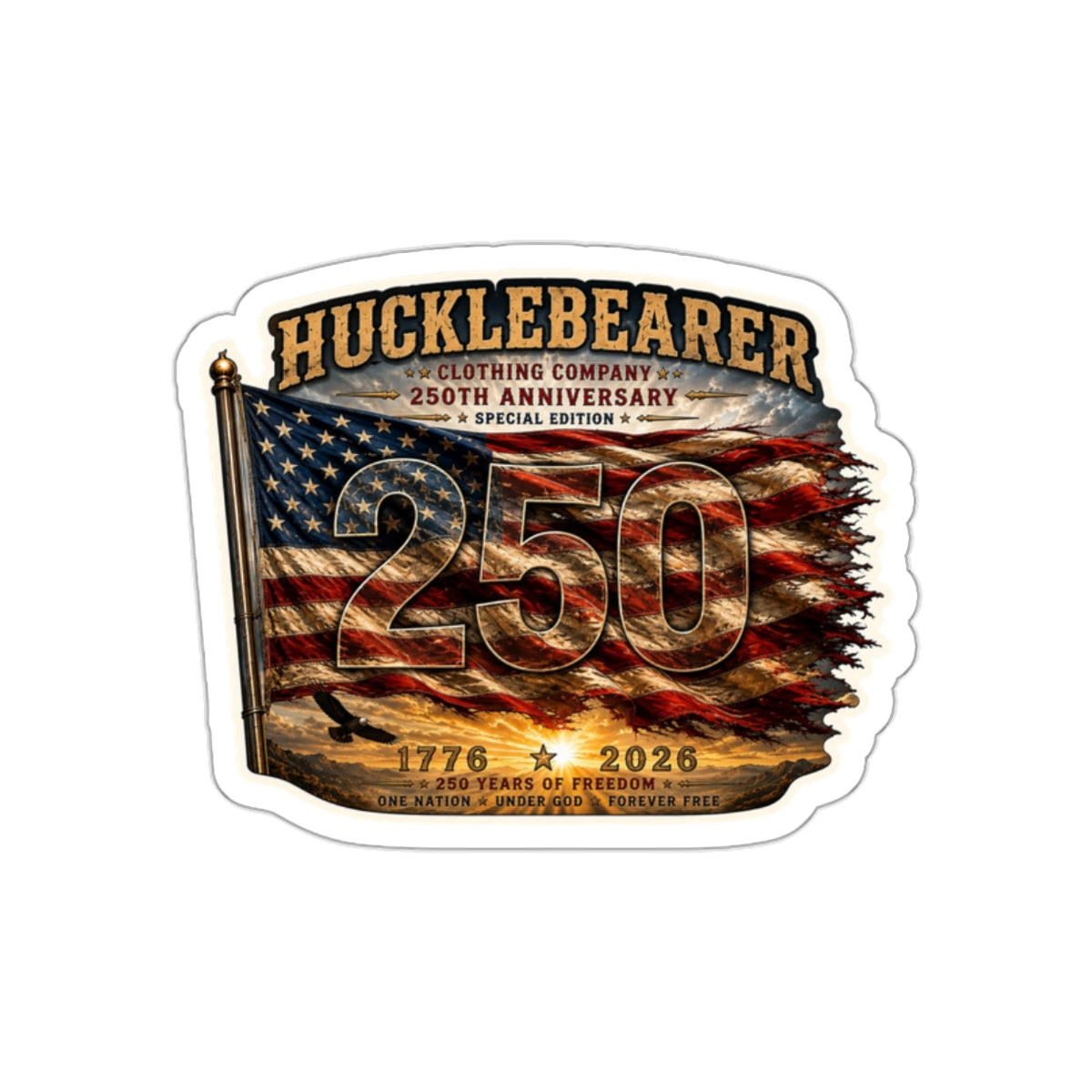 HuckleBearer 250th Anniversary Die-Cut Sticker