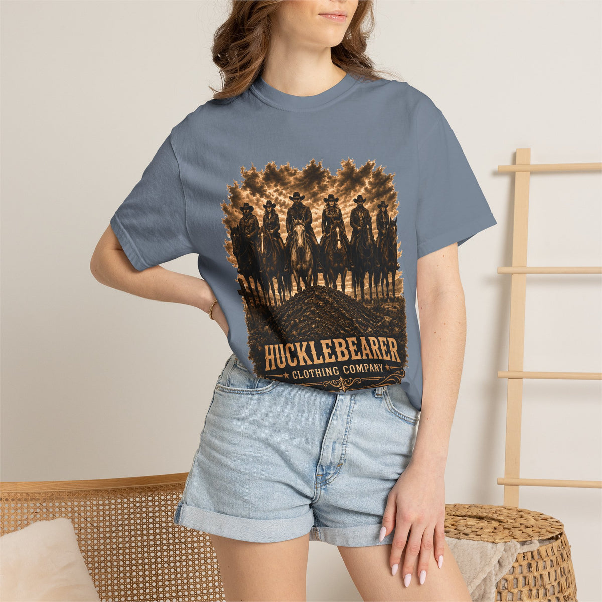 Front Print - Hucklebearer 'We Don't Forget' Western Cowboy T-Shirt
