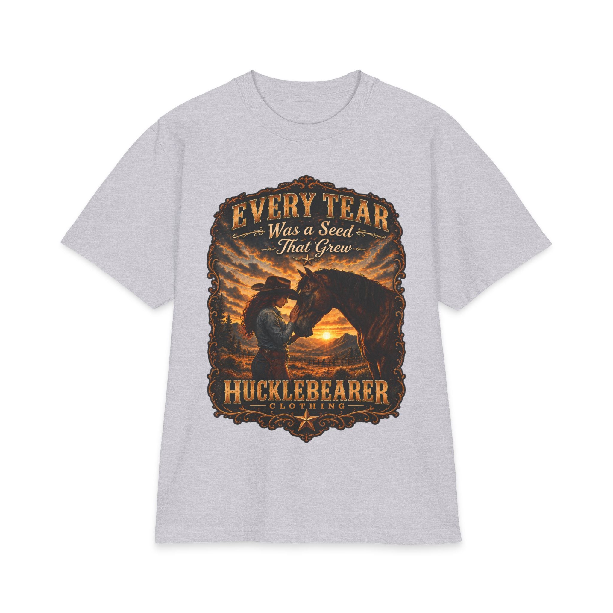 HuckleBearer Cowgirl Inspirational 'Every Tear Was a Seed That Grew' T-Shirt