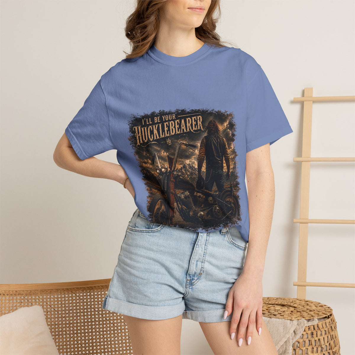 Front Print - Hucklebearer — “I’ll Be Your HucklebeareR” Biker T‑Shirt