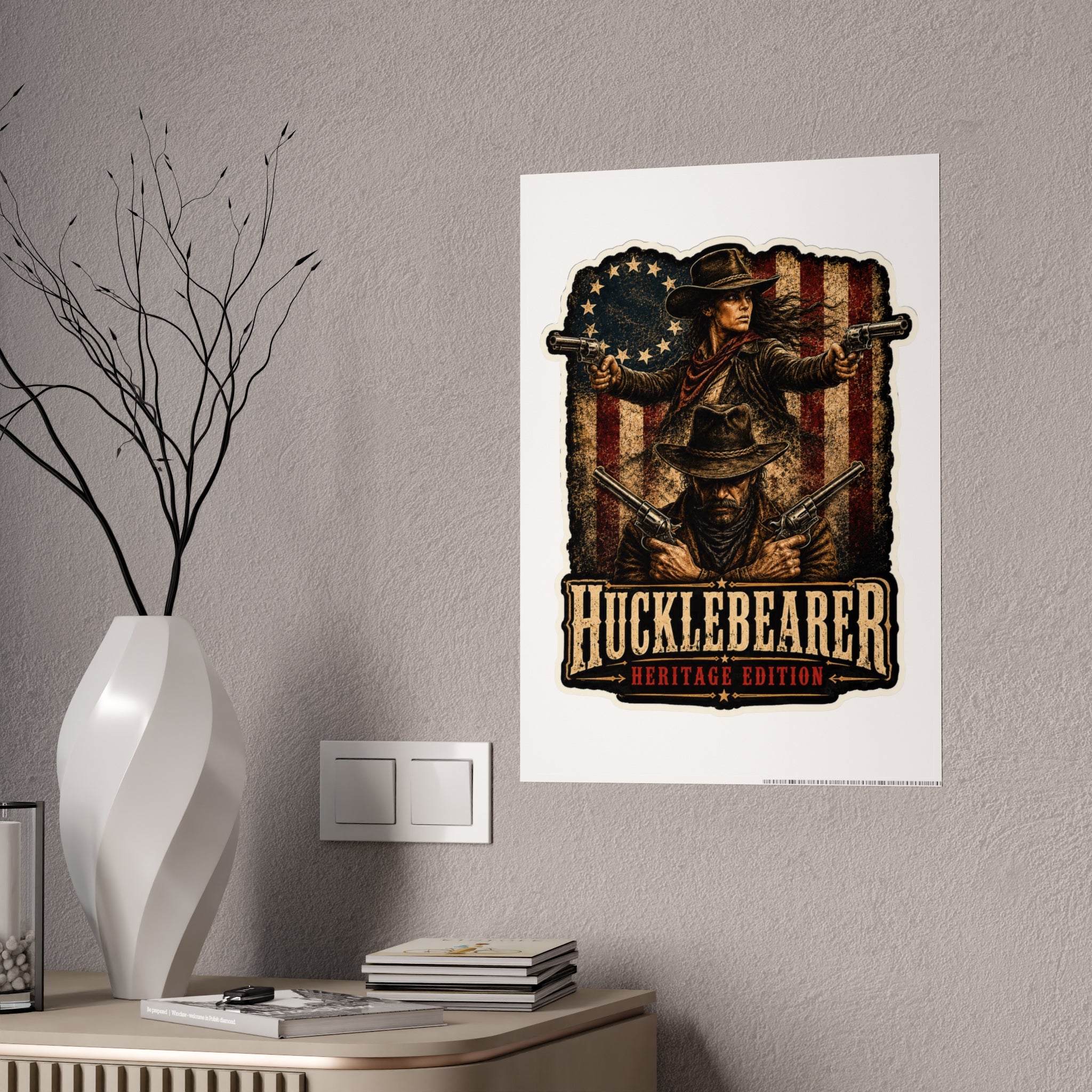 HuckleBearer Heritage Edition Gloss Western Cowboy Sticker
