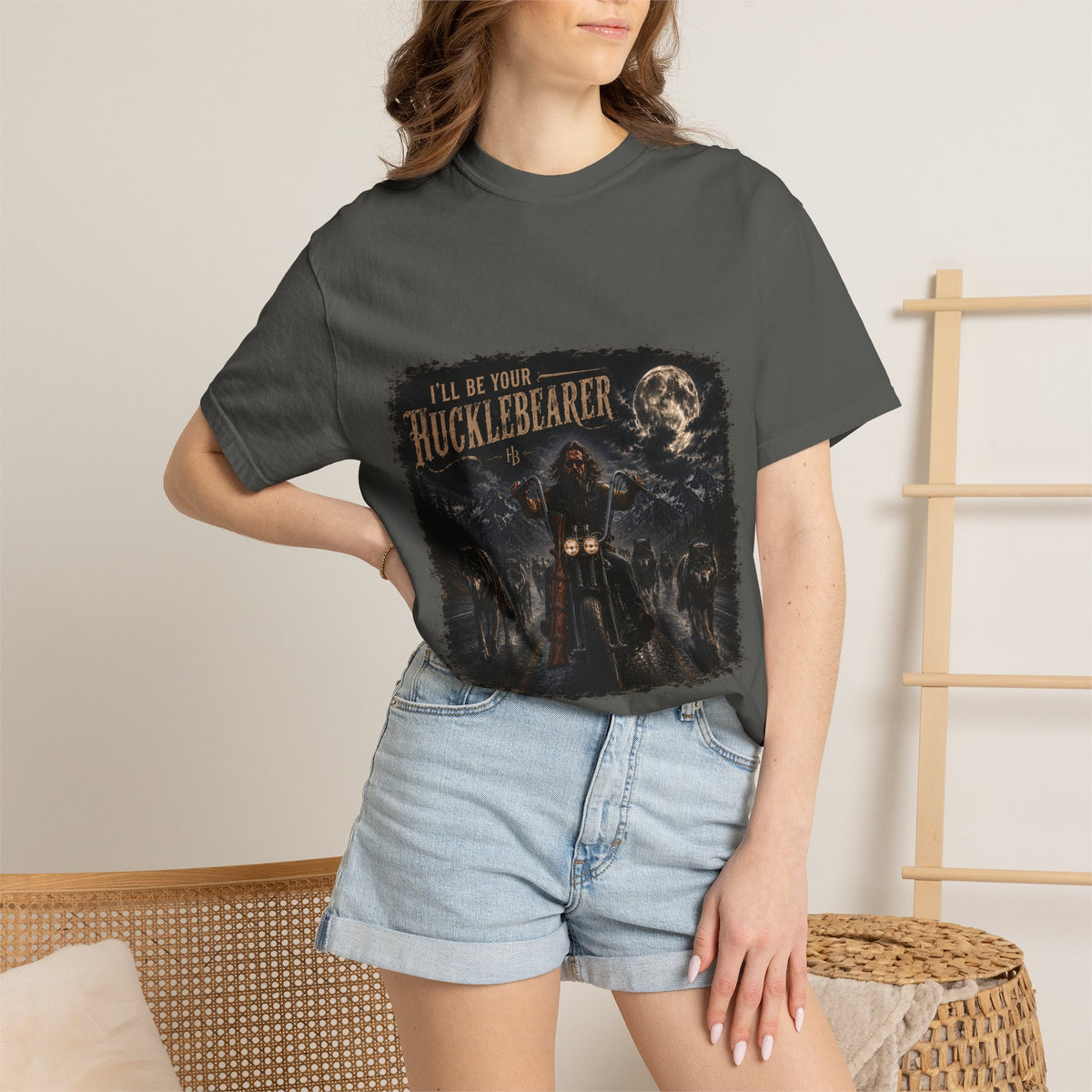Front Print -Hucklebearer "Ride With the Wolves" T-Shirt