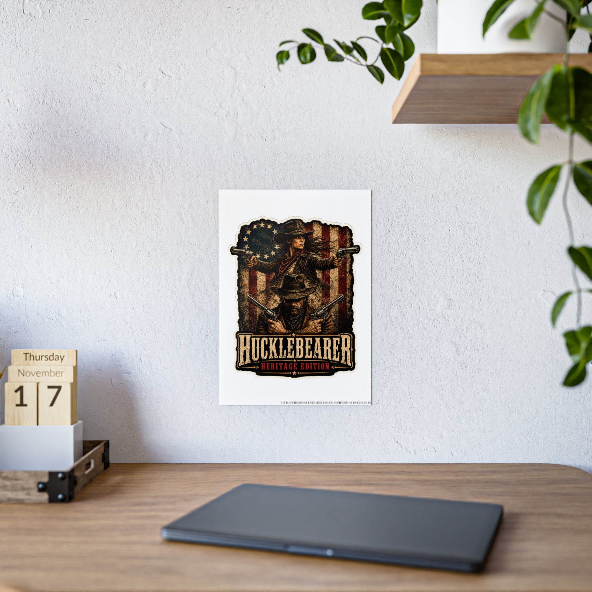 HuckleBearer Heritage Edition Gloss Western Cowboy Sticker