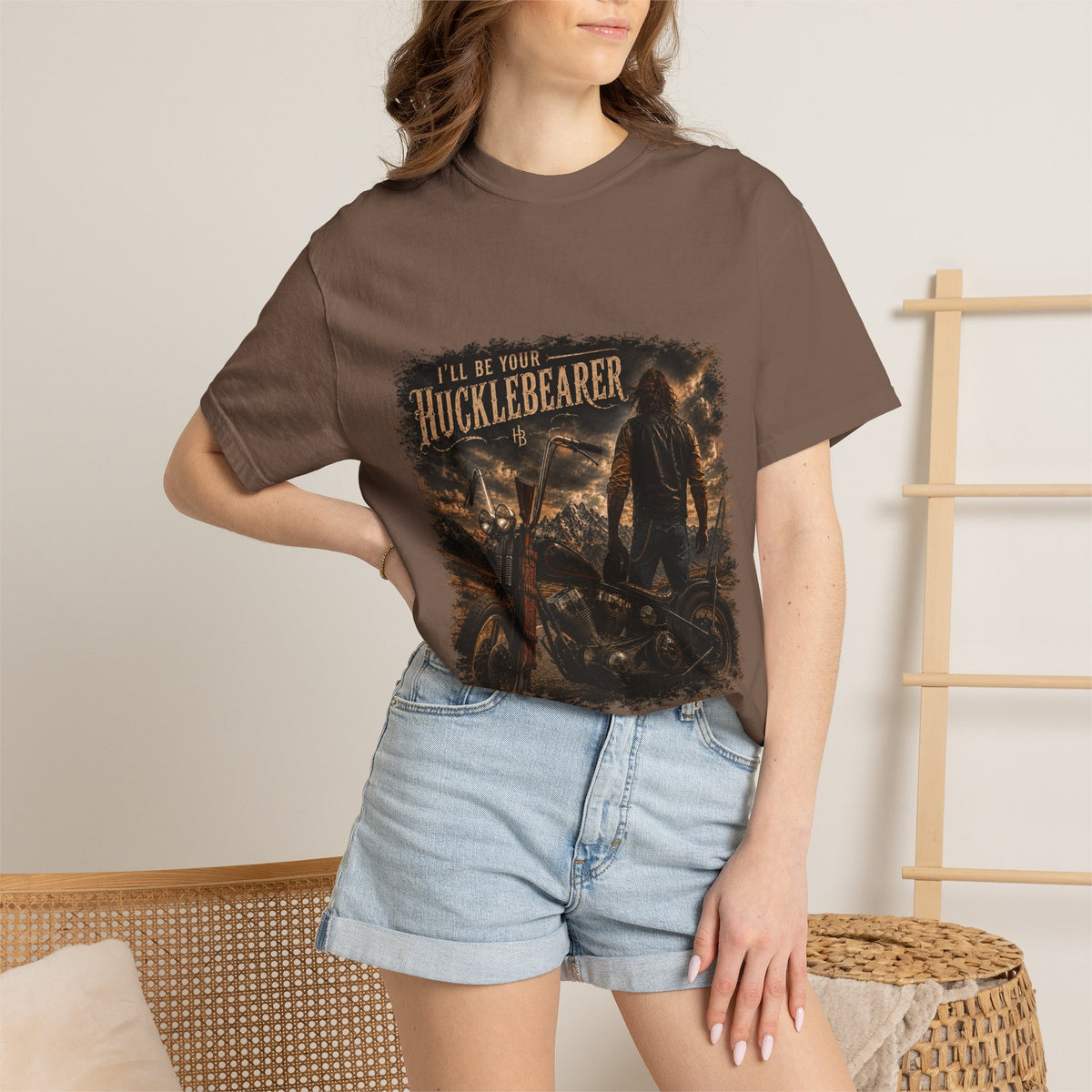 Front Print - Hucklebearer — “I’ll Be Your HucklebeareR” Biker T‑Shirt