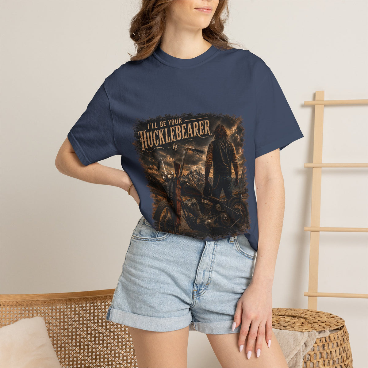 Front Print - Hucklebearer — “I’ll Be Your HucklebeareR” Biker T‑Shirt