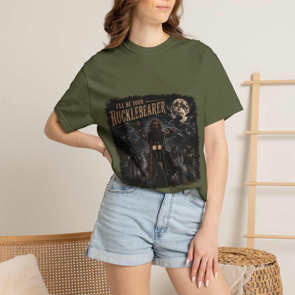 Front Print -Hucklebearer "Ride With the Wolves" T-Shirt