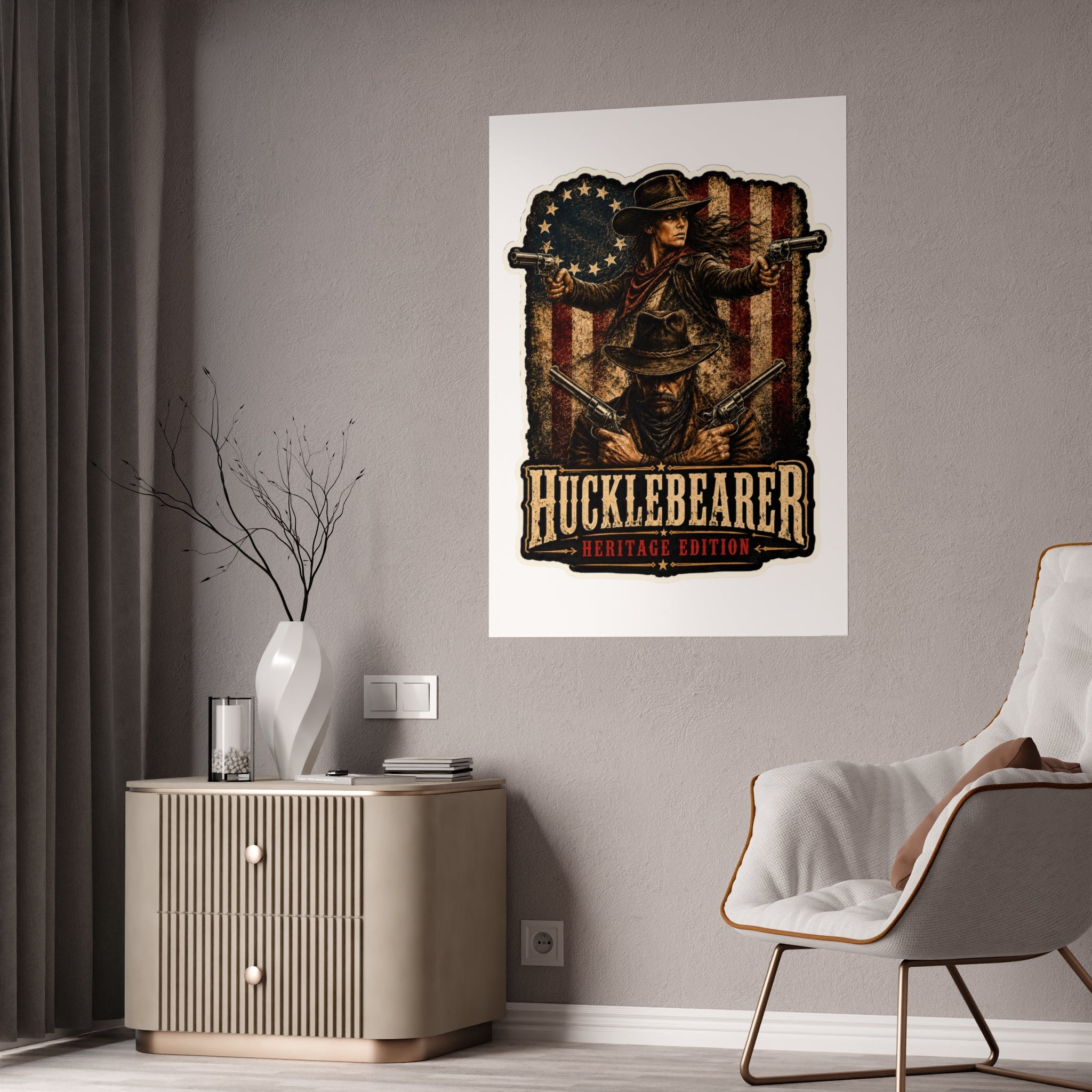 HuckleBearer Heritage Edition Gloss Western Cowboy Sticker