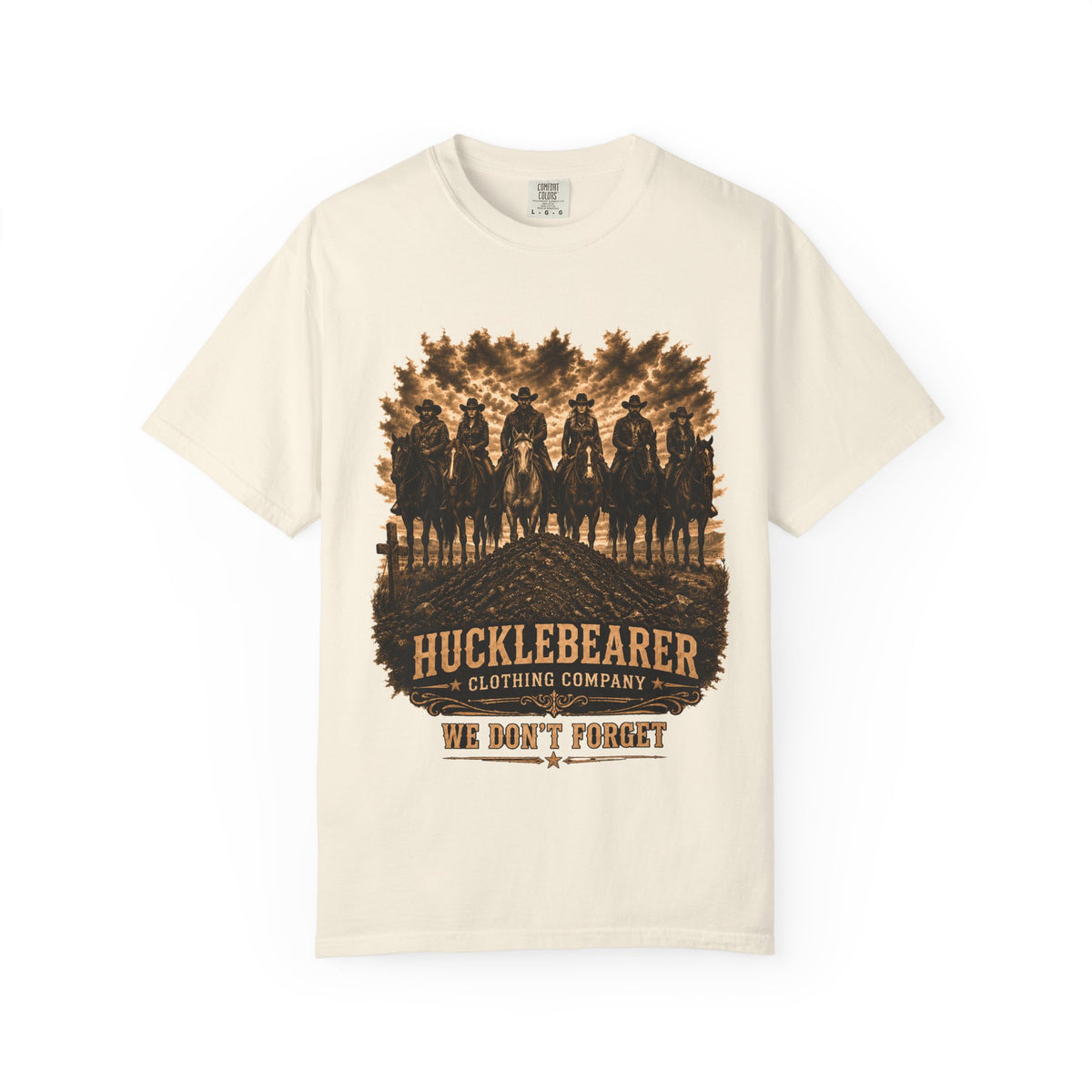 Front Print - Hucklebearer 'We Don't Forget' Western Cowboy T-Shirt