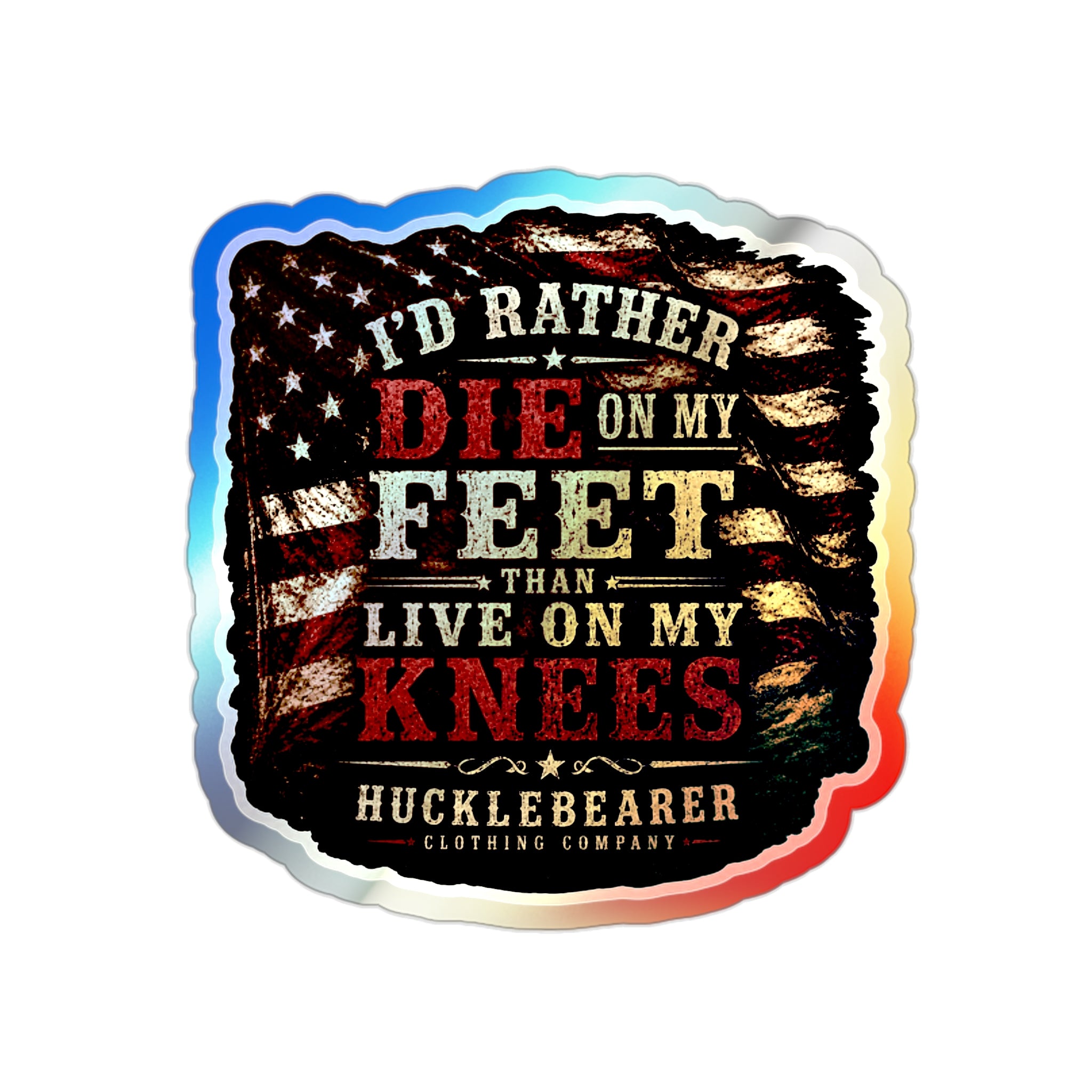 HuckleBearer American Flag Patriotic Decal Sticker