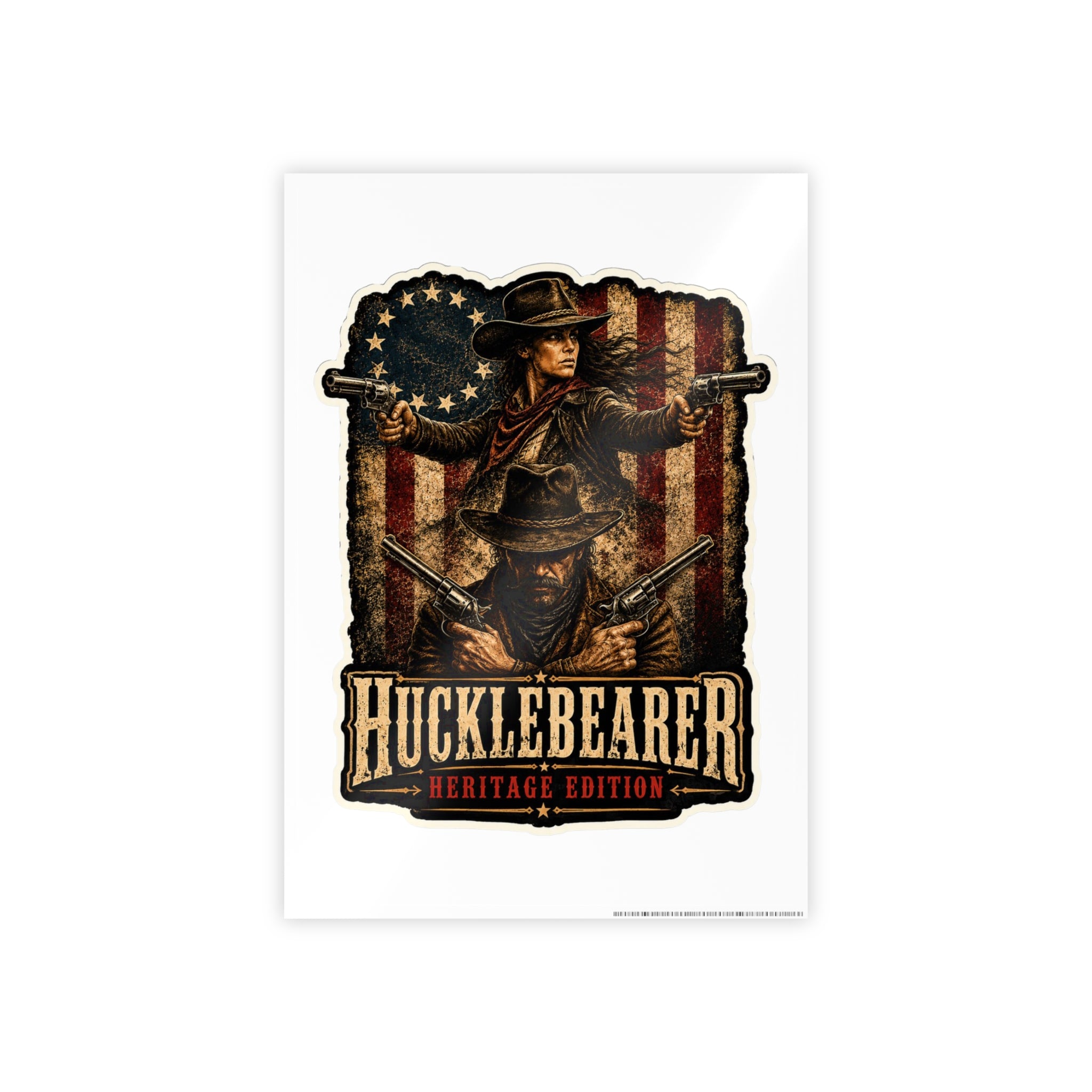HuckleBearer Heritage Edition Gloss Western Cowboy Sticker