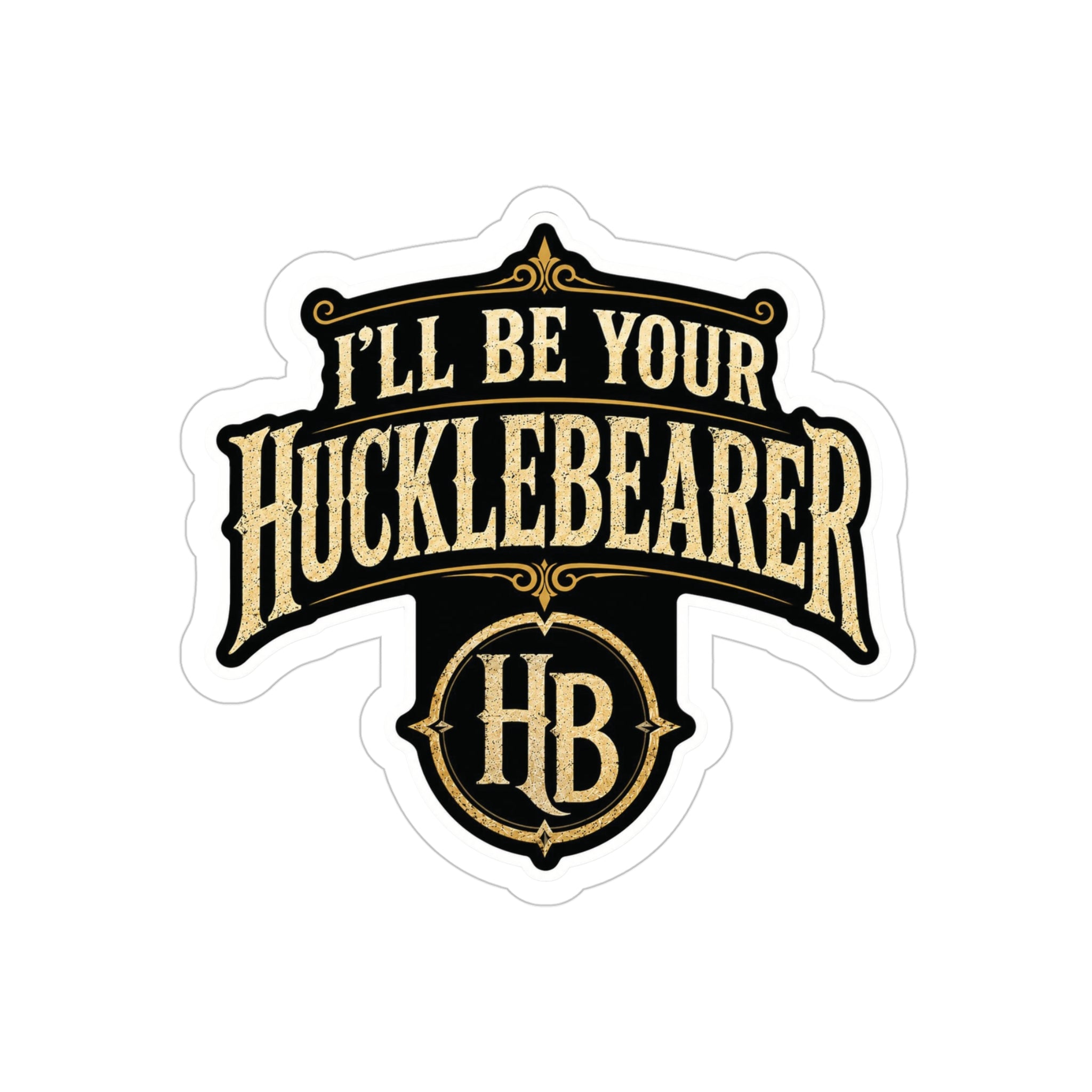 Hucklebearer Vintage Badge Antique Gold Sticker