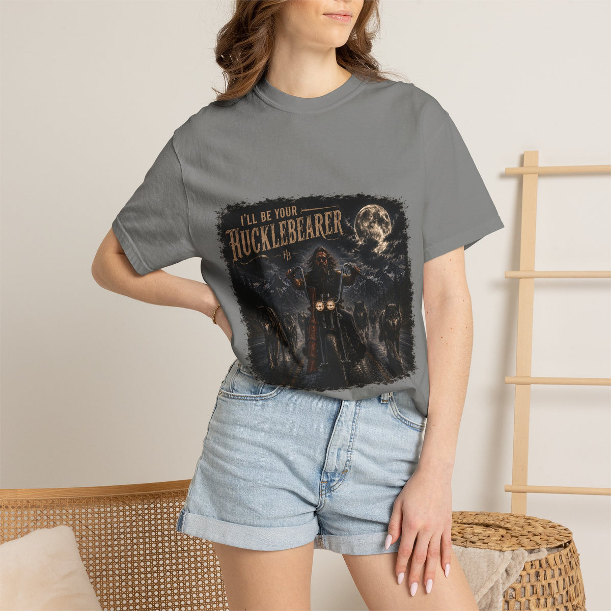 Front Print -Hucklebearer "Ride With the Wolves" T-Shirt