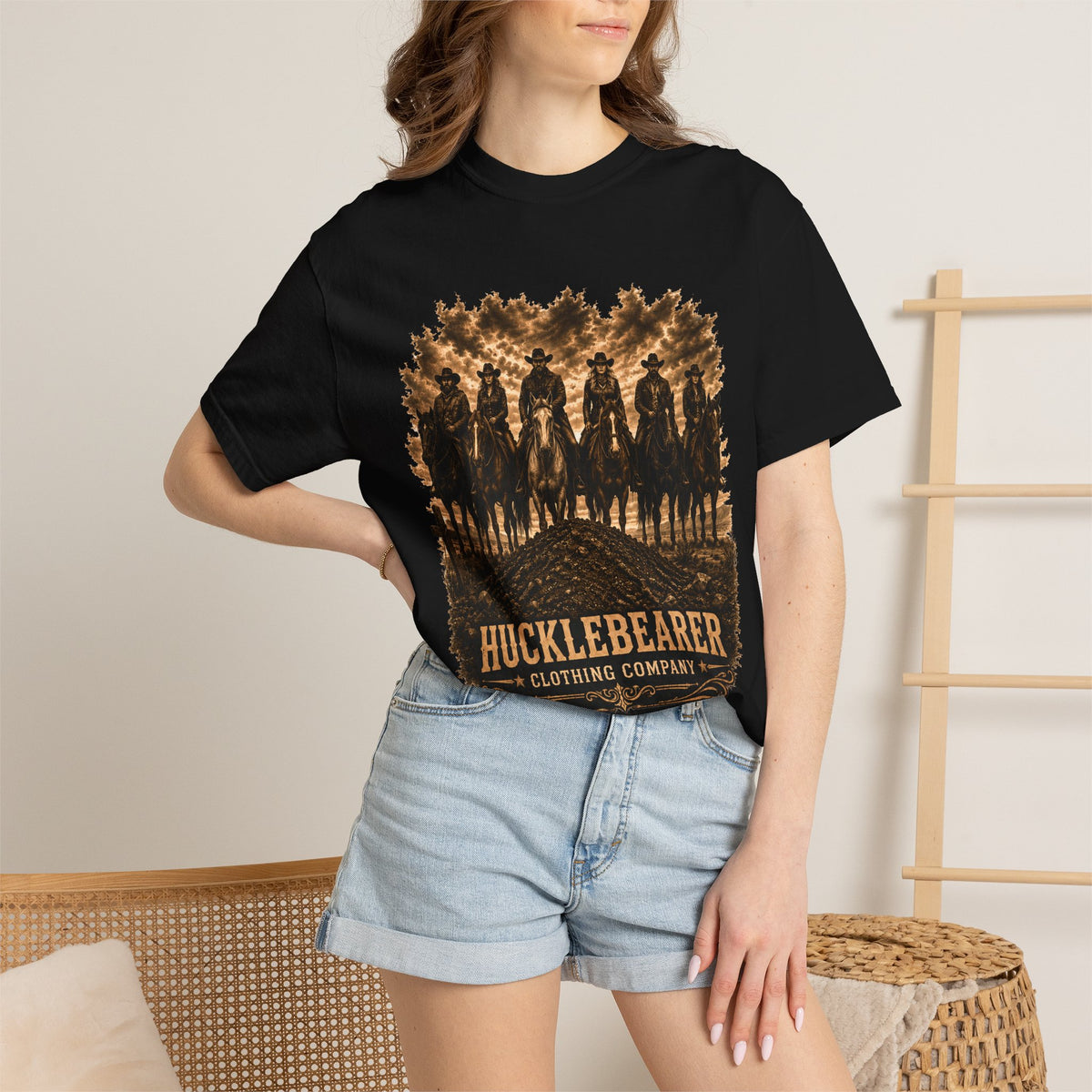 Front Print - Hucklebearer 'We Don't Forget' Western Cowboy T-Shirt